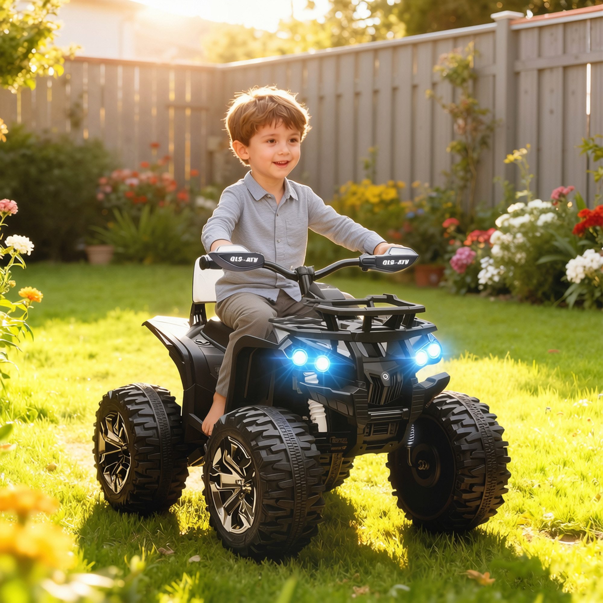 HOMCOM Elektro-Kinderquad Elektro Quad für Kinder mit Vorwärts-, Rückwärtsfunktion 2 Motor USB, Belastbarkeit 30 kg, (1-tlg), 3-8 km,h, für 3-5 Jahre, Weiß