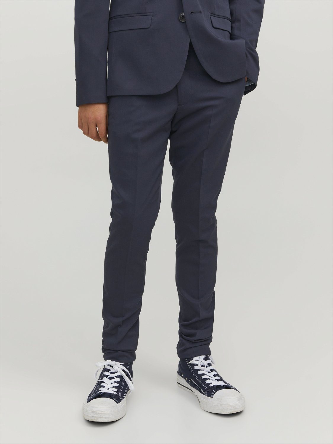 Jack & Jones Junior Anzughose JPRSOLAR elastisch, pflegeleicht, komfortabel unifarben, modisch, slim fit, Web