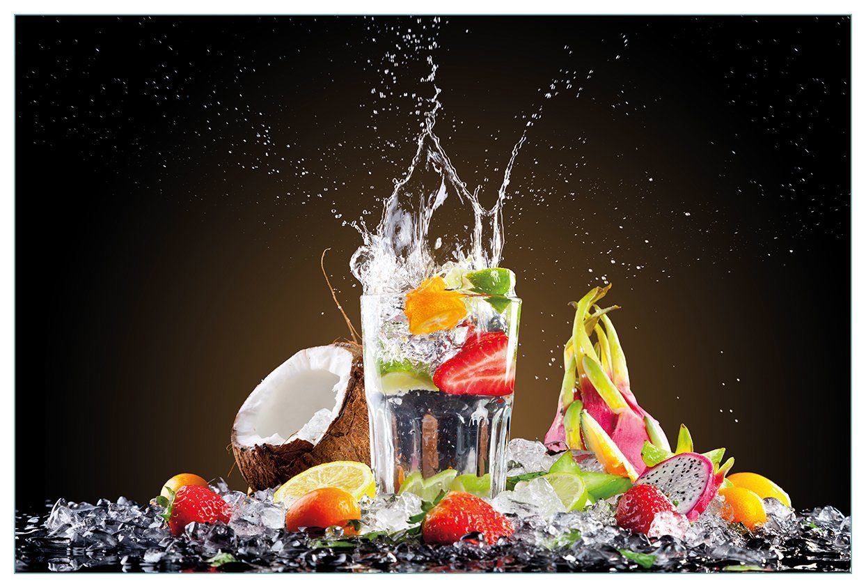 Küchenrückwand Wallario Drink, einem (1-tlg) Früchte Tropische in erfrischenden