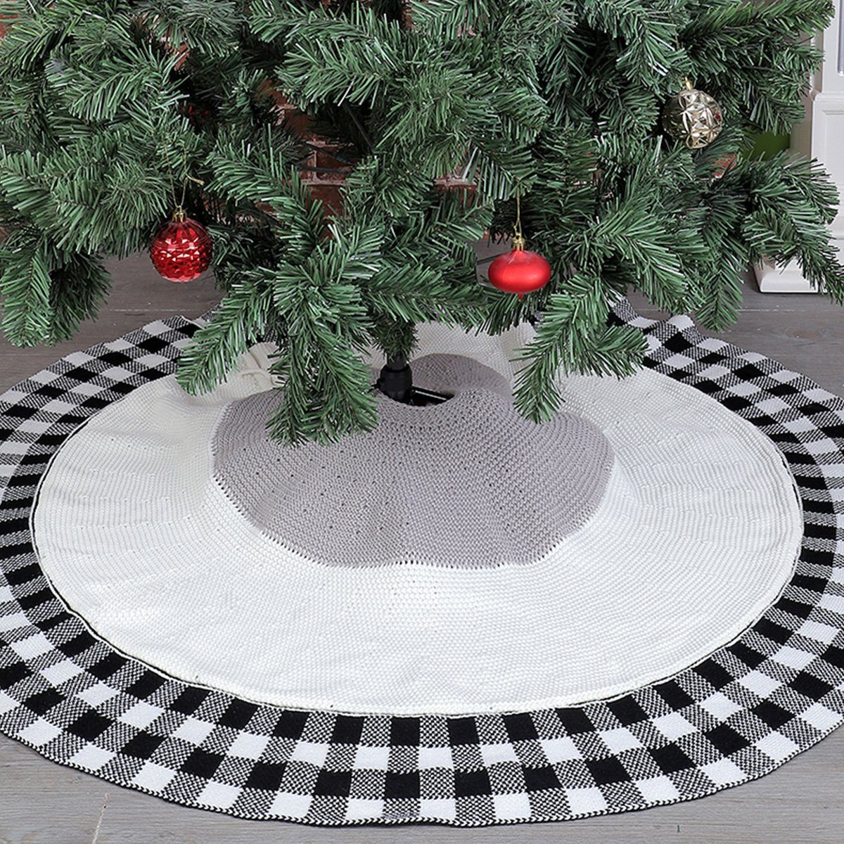 Weiß (1-tlg) für Christbaumschmuck Rosnek Dekoration Durchmesser, 122cm Weihnachten Gitter- Party