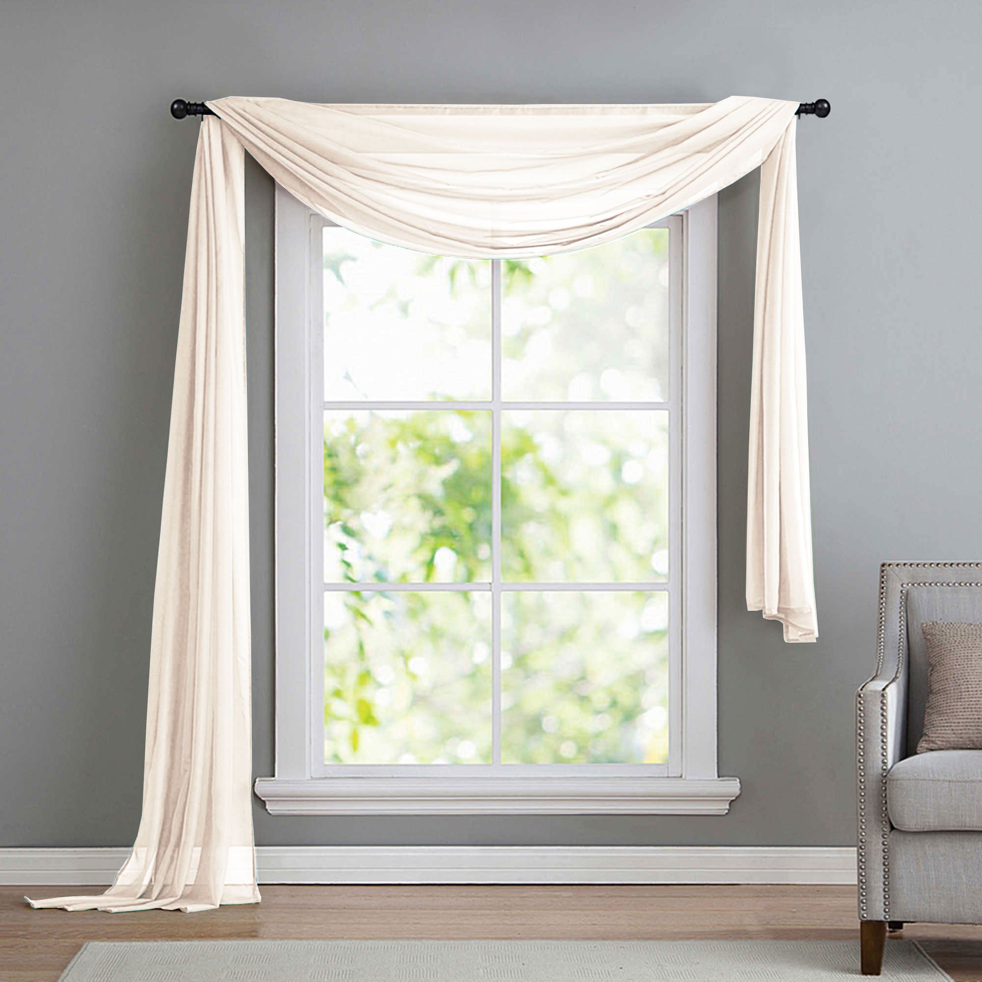 Gardinenbox Freihanddeko (1 St), ohne, transparent, Voile, Uni Volant Transparent Polyester 600cm 140cm
