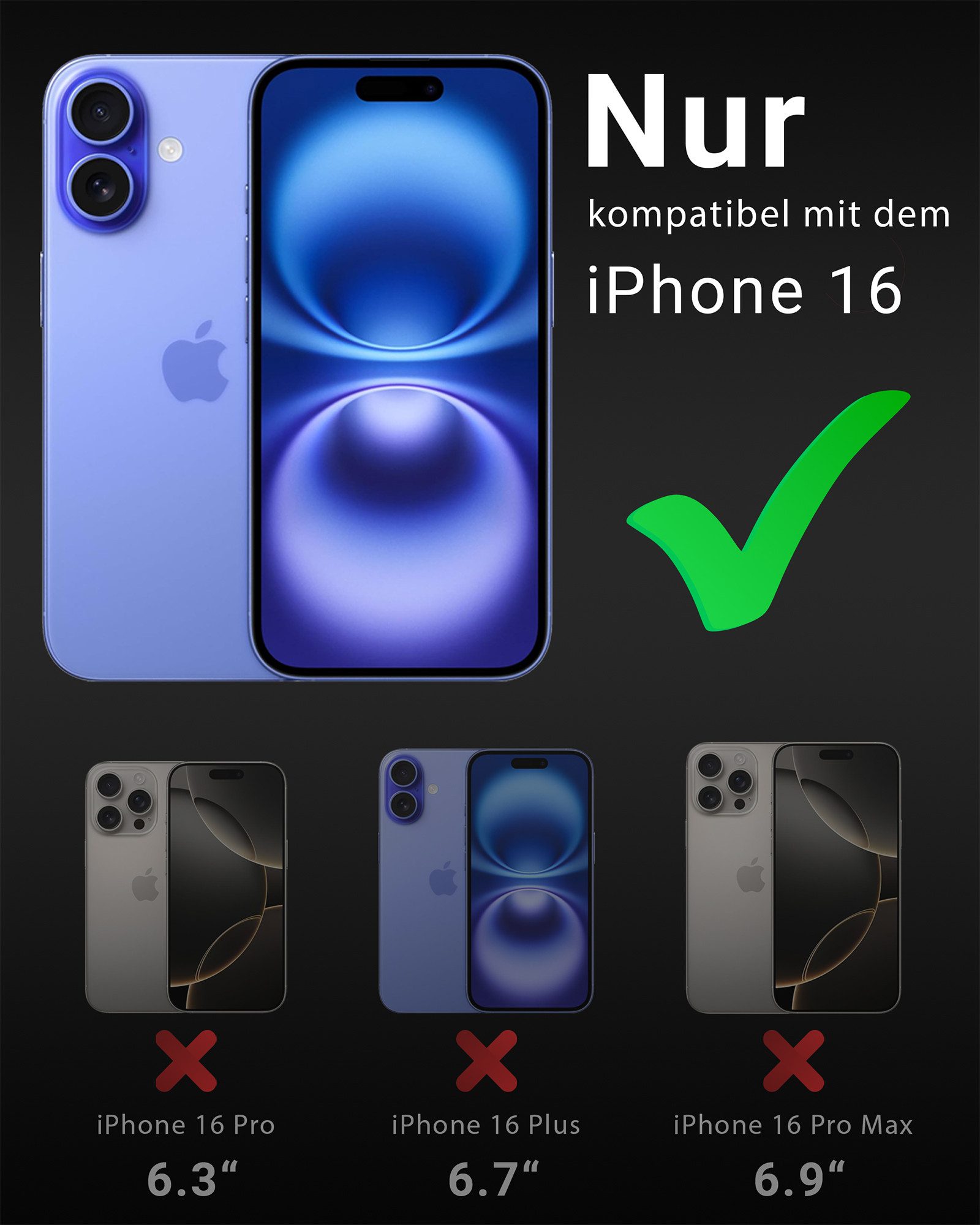 GreenHec Handyhülle Hülle iPhone 17 16 15 14 13 12 11 Pro Max 16e 17e Air MagSafe Magnetic 6.1 Zoll, Magnetisch Cover Schwarz Matt Black Case Bumper Schutzhülle Handyhülle
