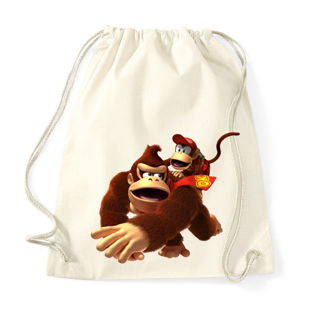 Blondie & Brownie Turnbeutel aus Baumwolle Donkey Diddy Kong Spiele Konsole Super Retro