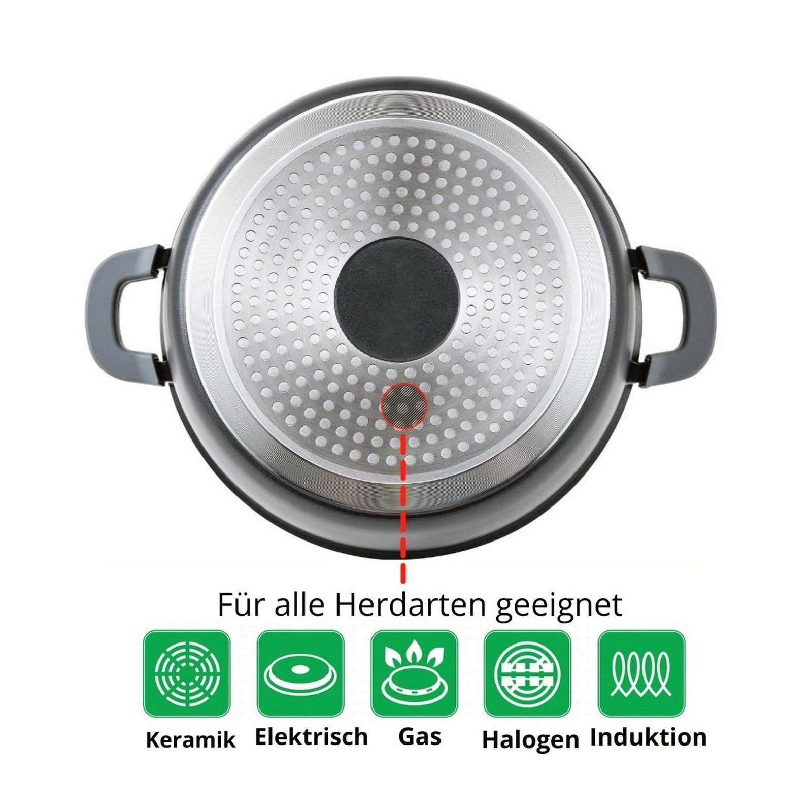 4BIG.fun Kochtopf Ø28cm Kochtopf 10L Suppentopf Antihaft Aluguss, Aluguss