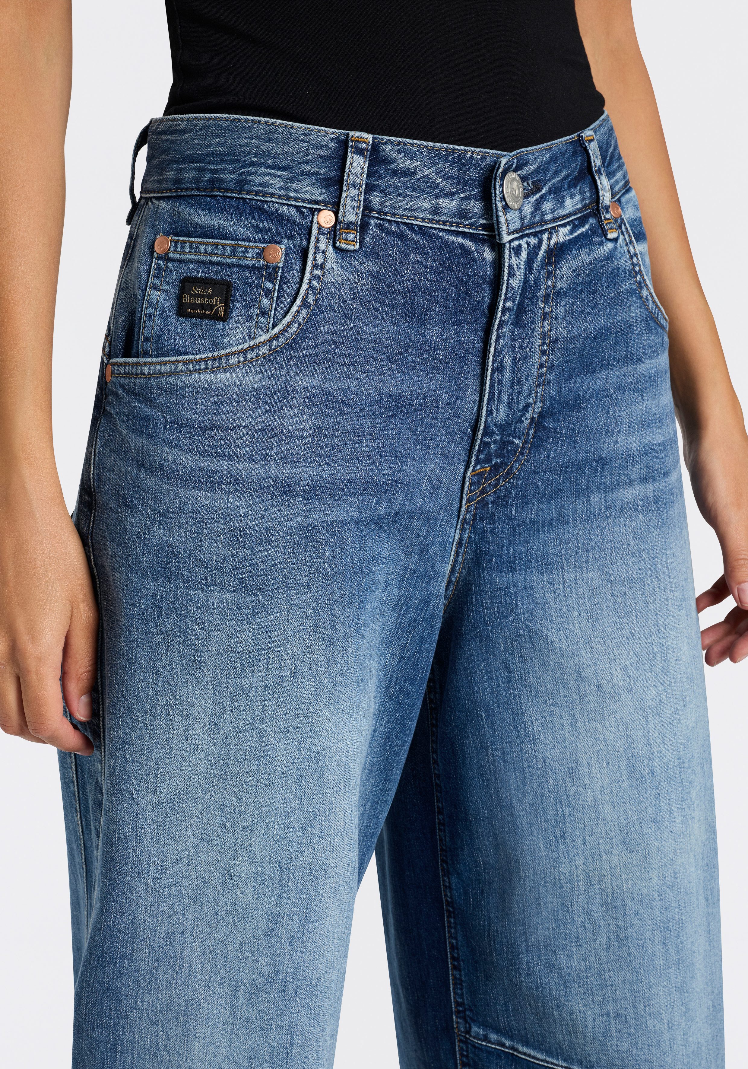 Herrlicher 5-Pocket-Jeans Barrow Denim Stretch im Barrel Fit, hoher Bund
