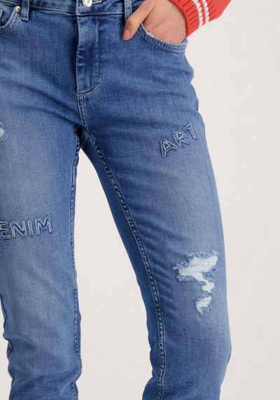 Monari Slim-fit-Jeans im Destroyed-Look