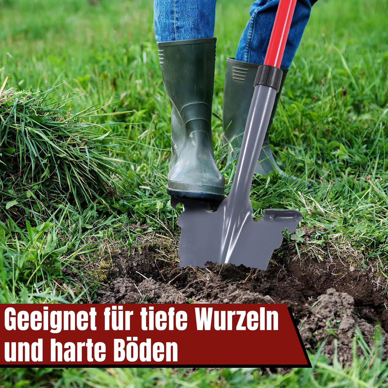 Clanmacy Spaten Spaten Garten umgekehrtes V-förmiges Blatt Spitz All-in-One Spaten, (1-St)