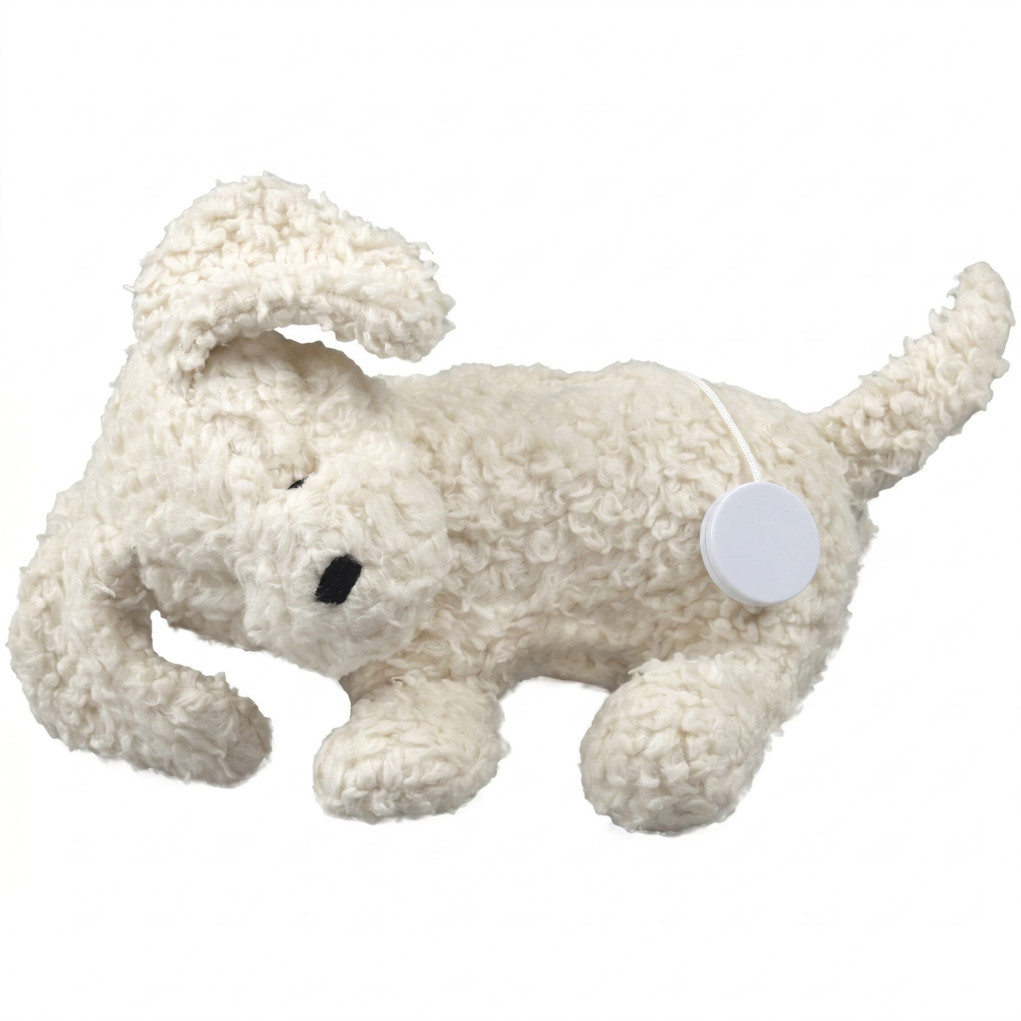 EFIE Spieluhr Hund aus Bio-Baumwollplüsch mit Schafwollfüllung, ca. 25 cm