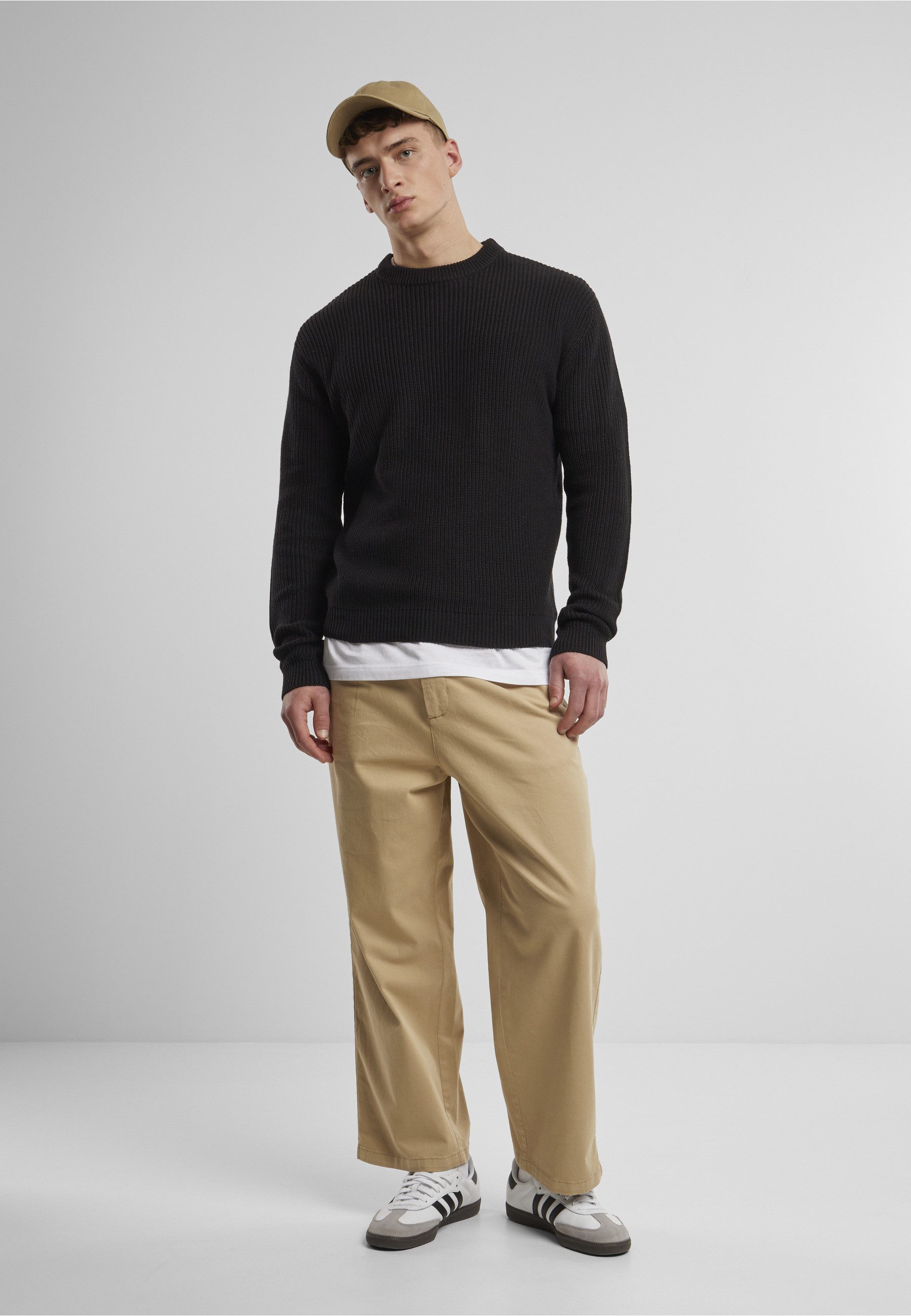 URBAN CLASSICS Rundhalspullover Urban Classics Rib Basic Sweater (1-tlg)