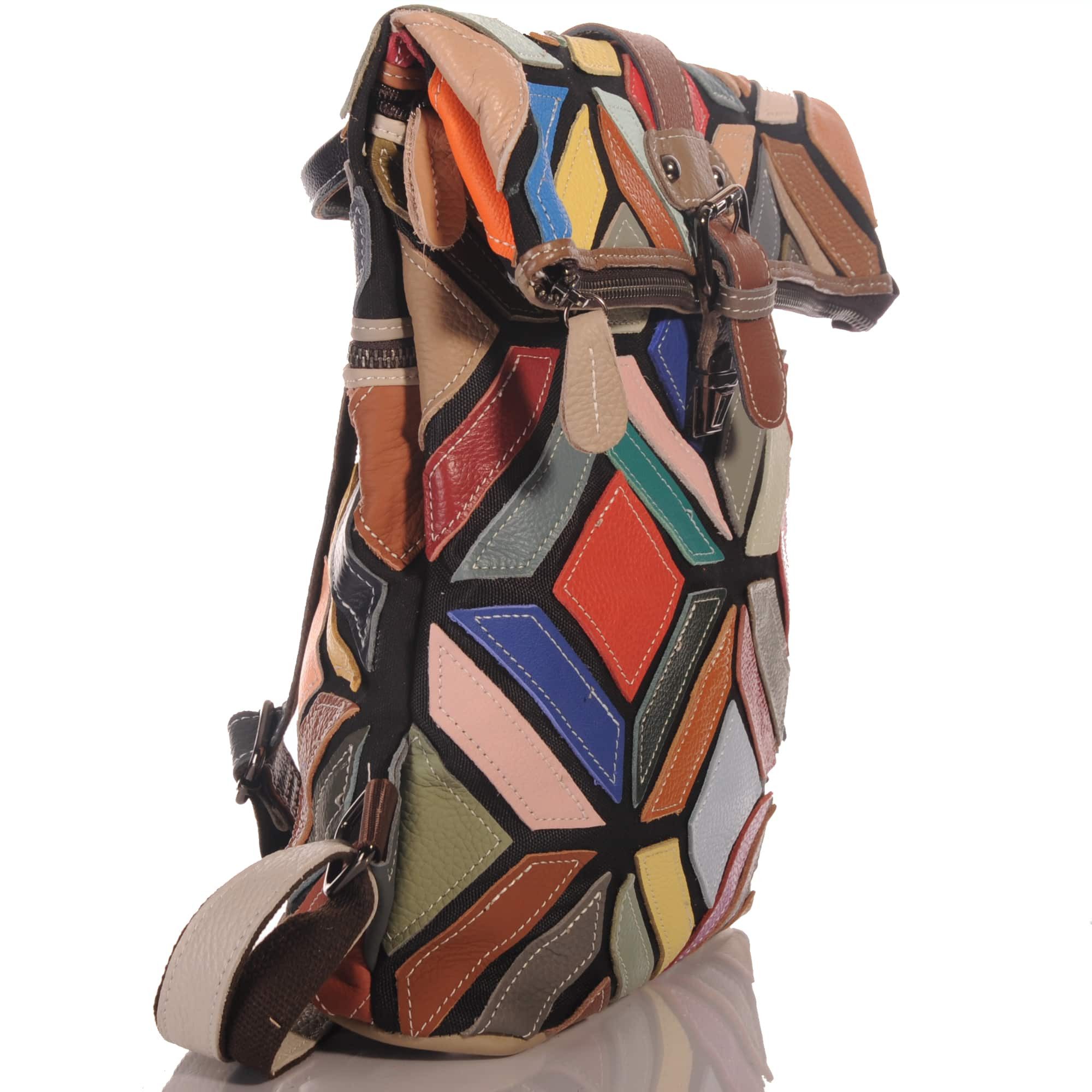 KMISSO Henkeltasche Handgefertigter Pachwork Design Echtleder Cyty Back Rucksack 30664 (1-tlg), im eleganten Look