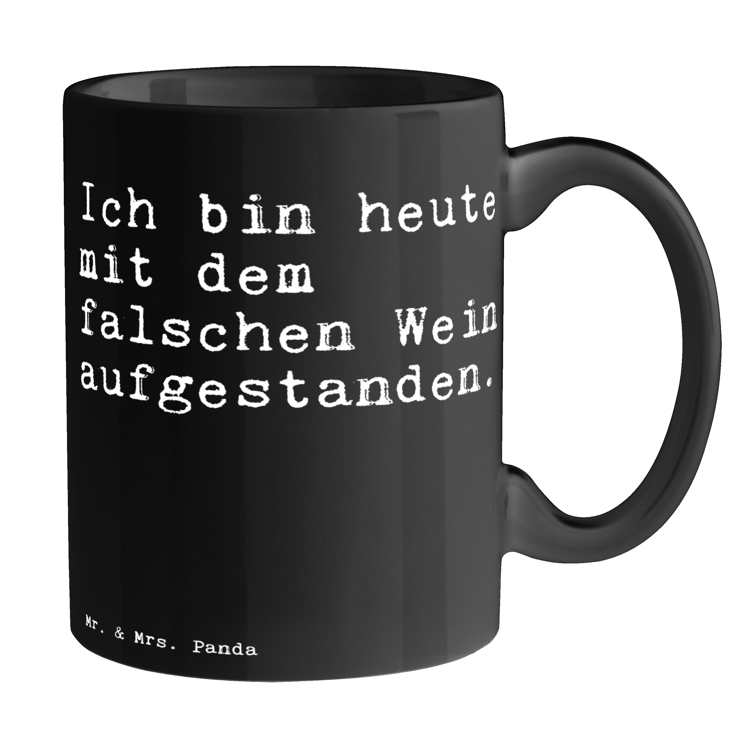 Mrs. Zitate, Keramik Spruch, & heute Geschenk, Panda Ich - bin Tasse Mr. Schwarz - mit... Kaffeetass, Schwarz