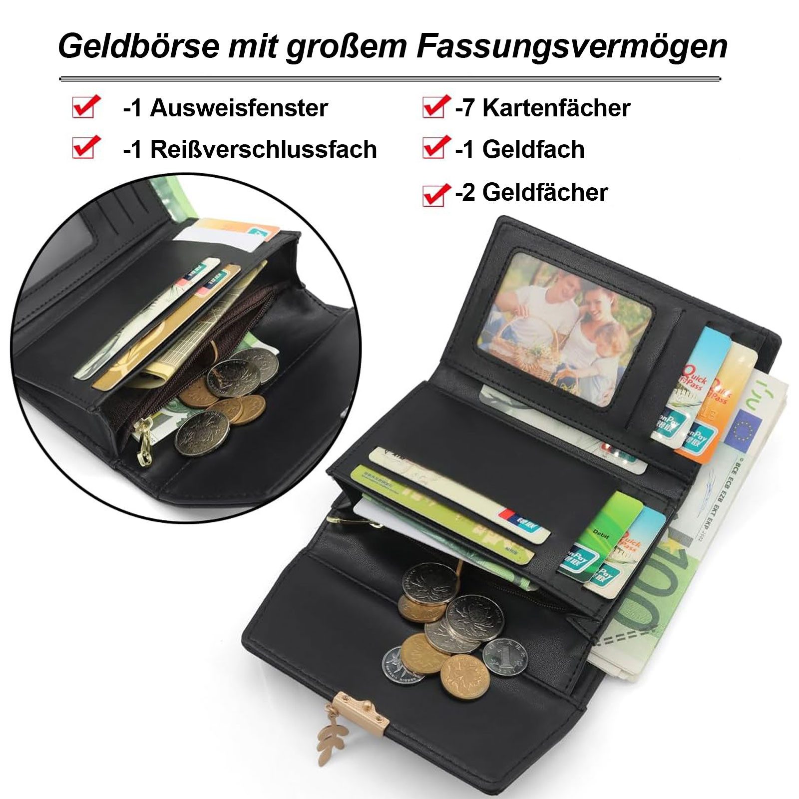OKWISH Geldbörse Damenbörse Klein Geldbeutel Slim günstig online kaufen