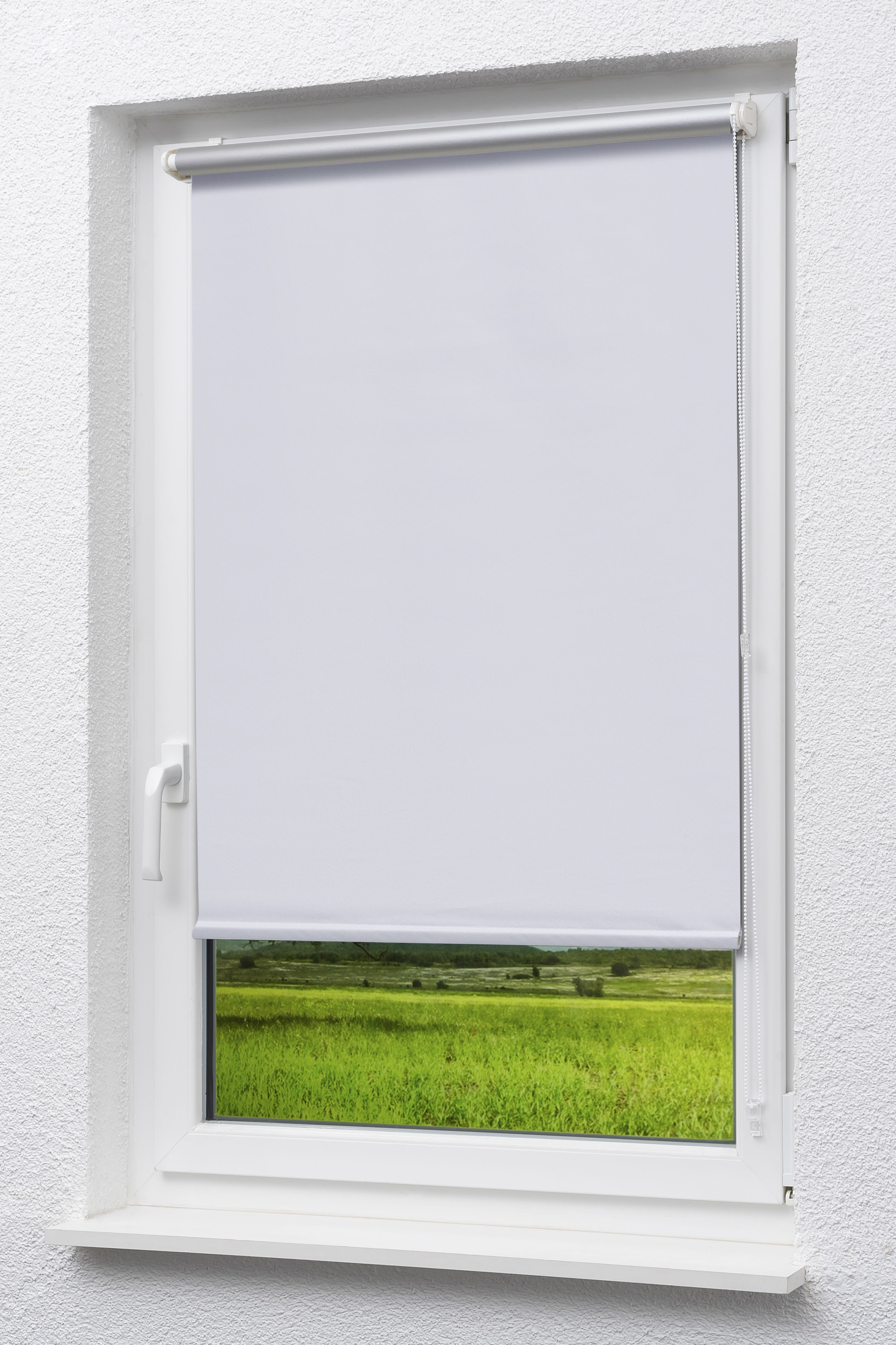 Verdunklungsrollo Mini Rollo Thermo abdunkelnd Hellgrau, günstig online kaufen