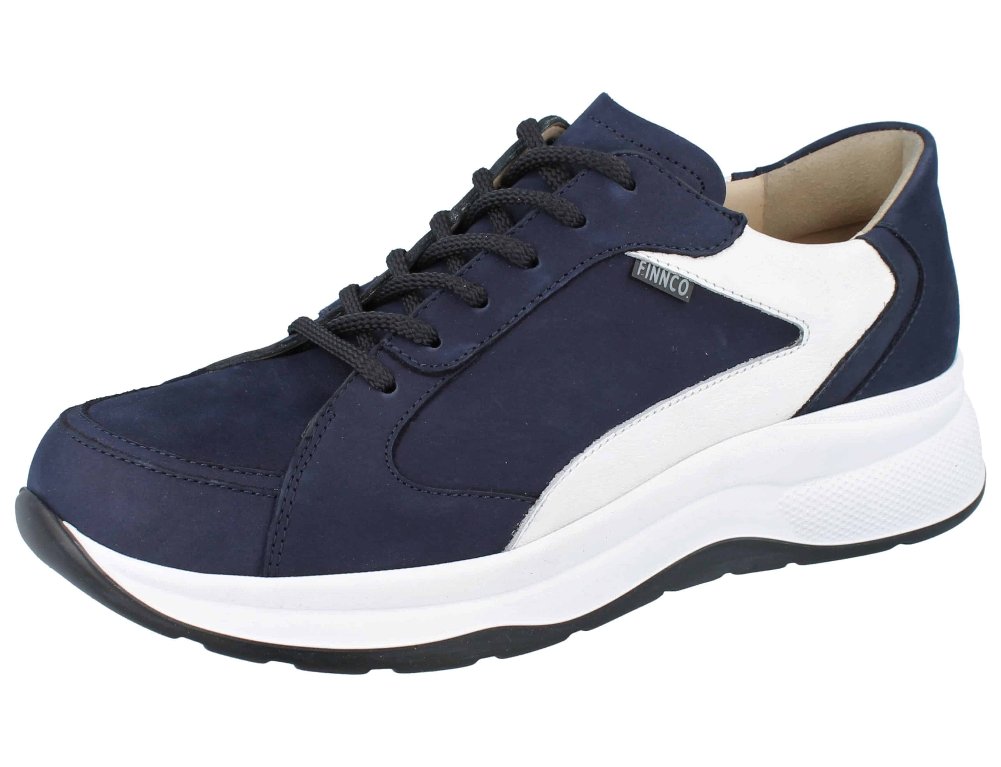 Finn Comfort FINN COMFORT FINNCO Piccadilly Herren Halbschuhe blau weiß Nubuk und Schnürschuh Wechselfußbett. € 199,90