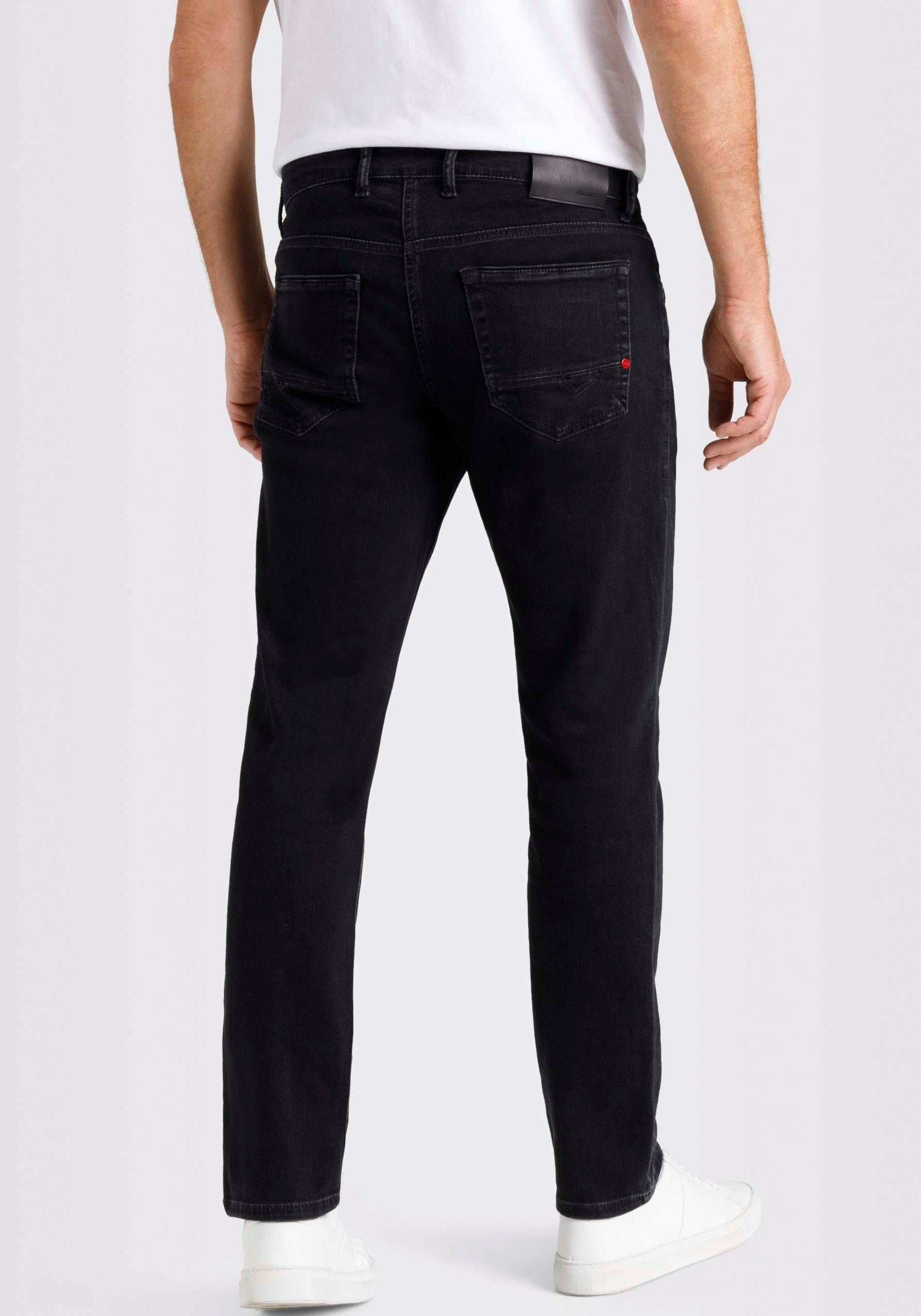washed Arne MAC Straight-Jeans black Pipe