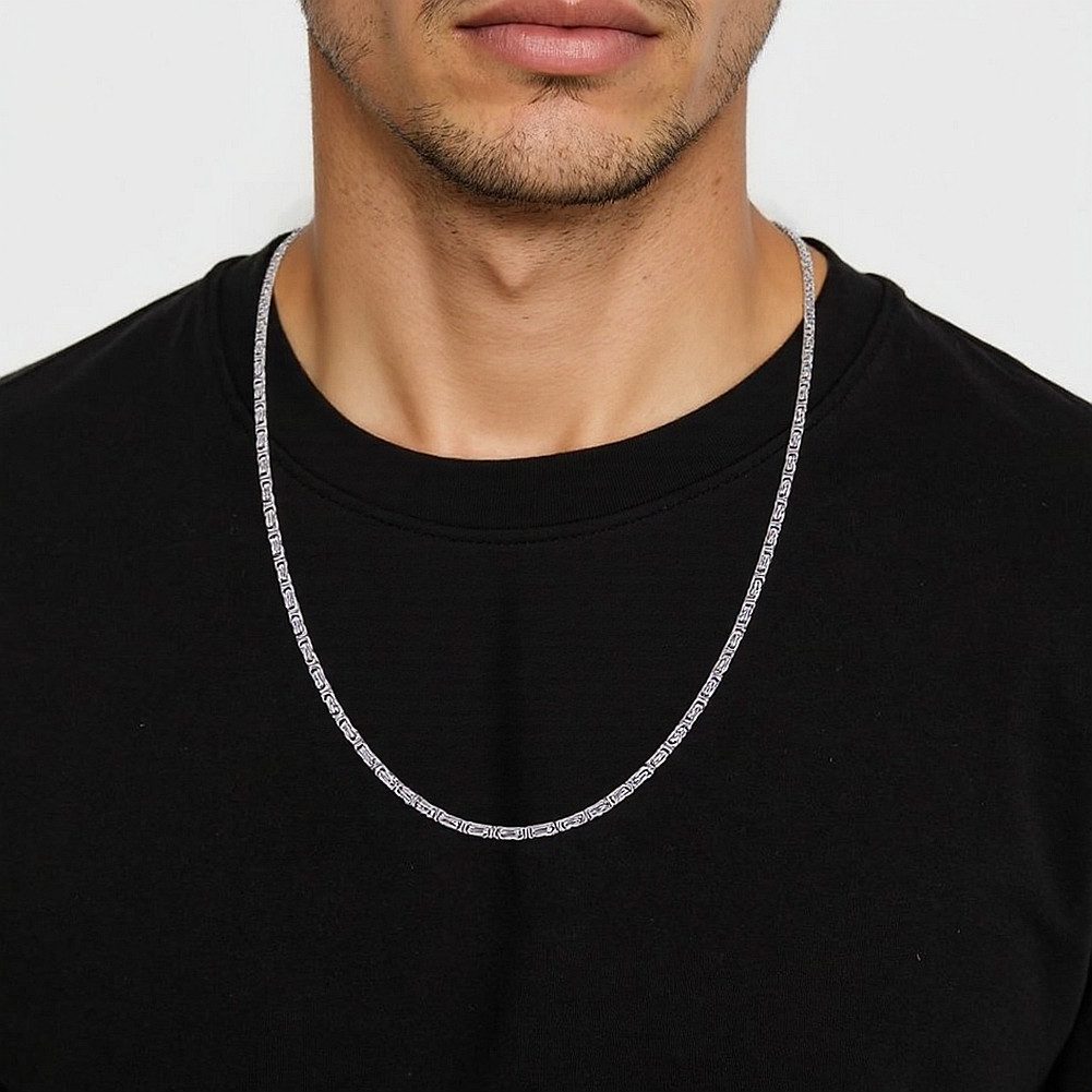 MIRROSI Kette ohne Anhänger Herren Edelstahlkette, Königskette, Halskette, 5mm dick, Kette 60cm Lang, Unisex