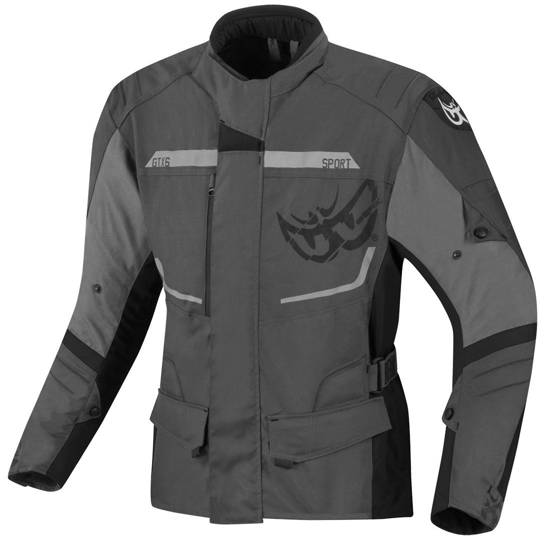 Berik Motorradjacke Tourer Wasserdichte Motorrad Textiljacke Grey/Black