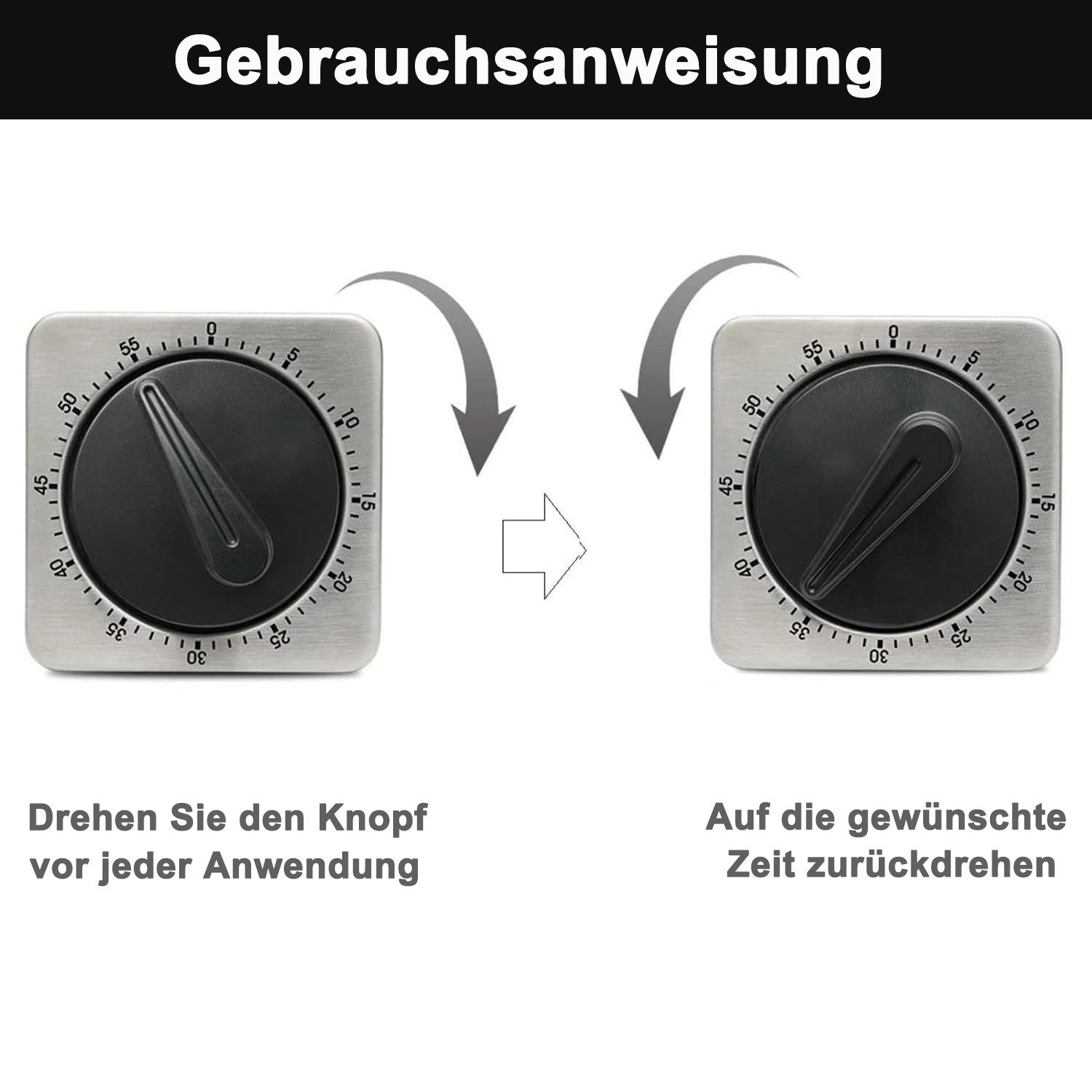 FOUORTUNATE-BEE Küchentimer Kitchen Timer Eieruhr Mechanisch Keine Batterie günstig online kaufen