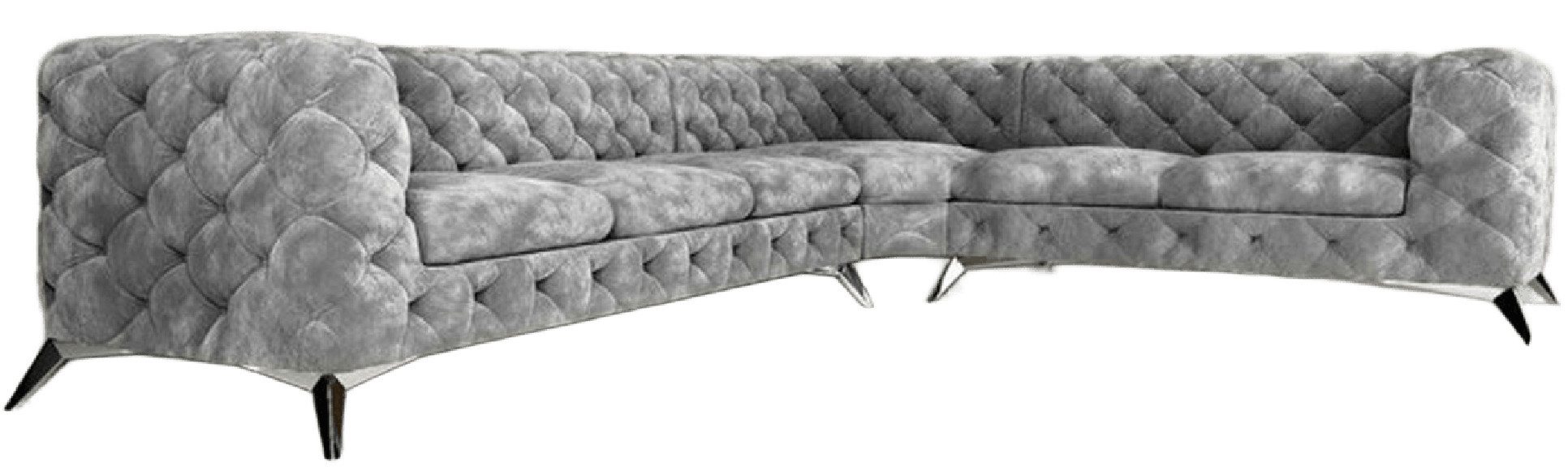 Xlmoebel Chesterfield-Sofa Elegantes Samt Ecksofa im Chesterfield-Design in L-Form, Hergestellt in Europa