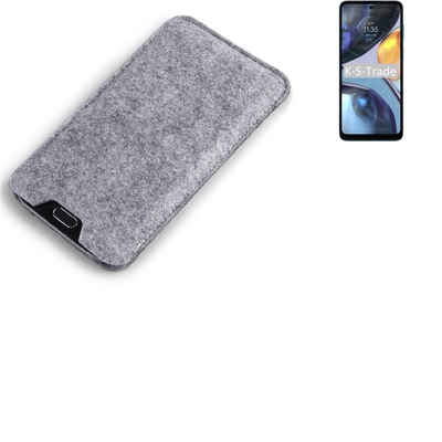 K-S-Trade Handyhülle für Motorola Moto G22, Filz Handyhülle Schutzhülle Filztasche Filz Tasche Case Sleeve