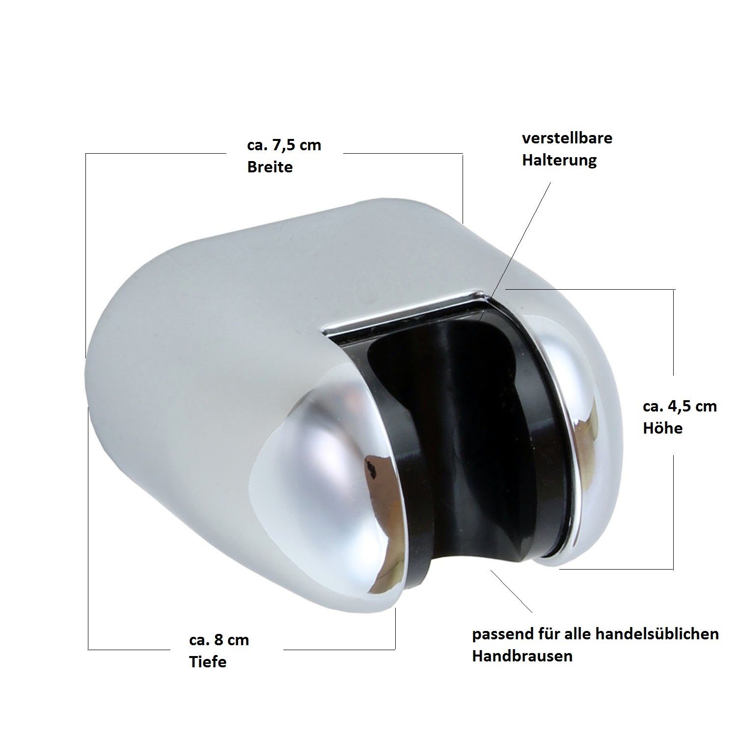 Thumbnail - Sanixa Brausehalter Wandbefestigung Handbrausen-Halter, Brausehalter verstellbar chrom Wand-Halterung Duschkopf schwenkb...