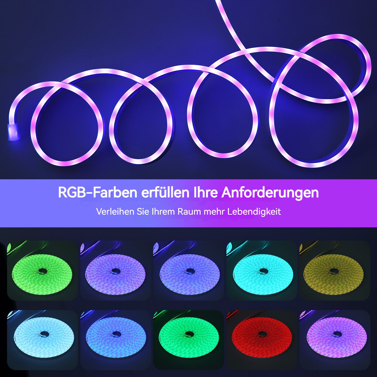 BlingBin LED Stripe LED Neon Led Strip RGB Streifen mit Fernbedienung/APP S günstig online kaufen