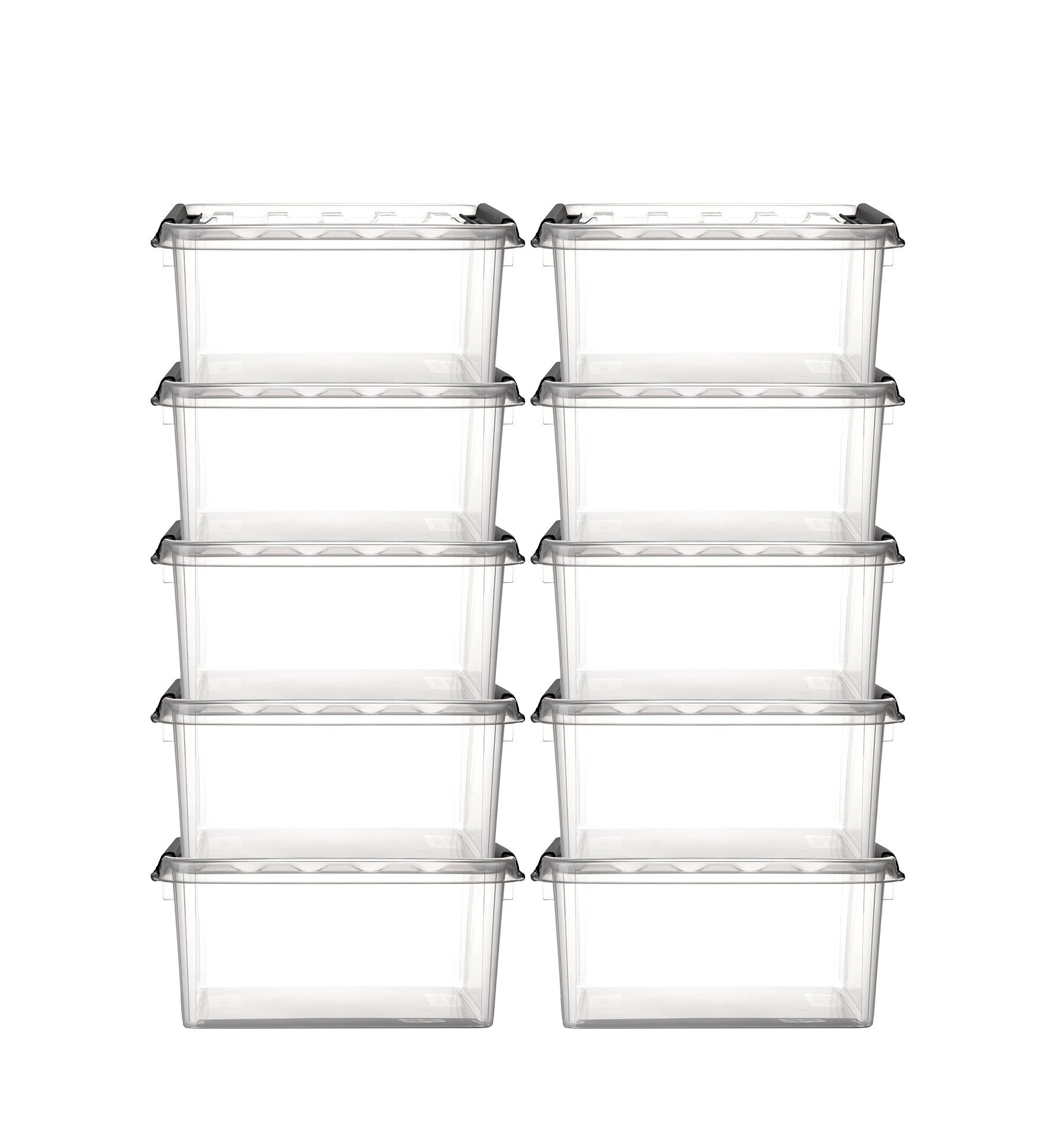 Orthex Stapelbox 10x stapelbare Box Smart Store Classic 10 transparent Deckel & Verschl (10 St)