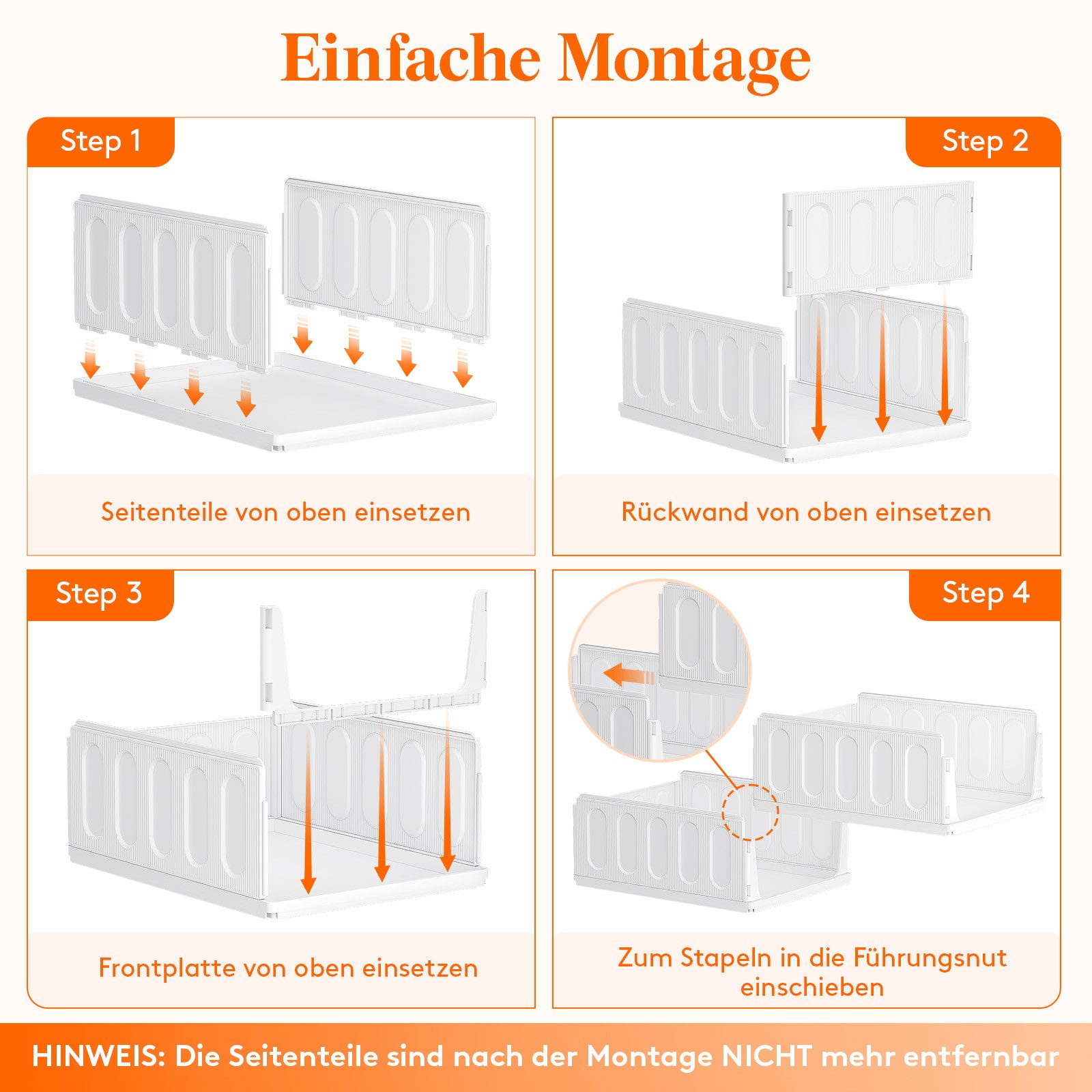 Lifewit Aufbewahrungsbox Organizer Schrank-Organizer Kleiderschrank faltbare Aufbewahrungsbox – Bild 5 von 5