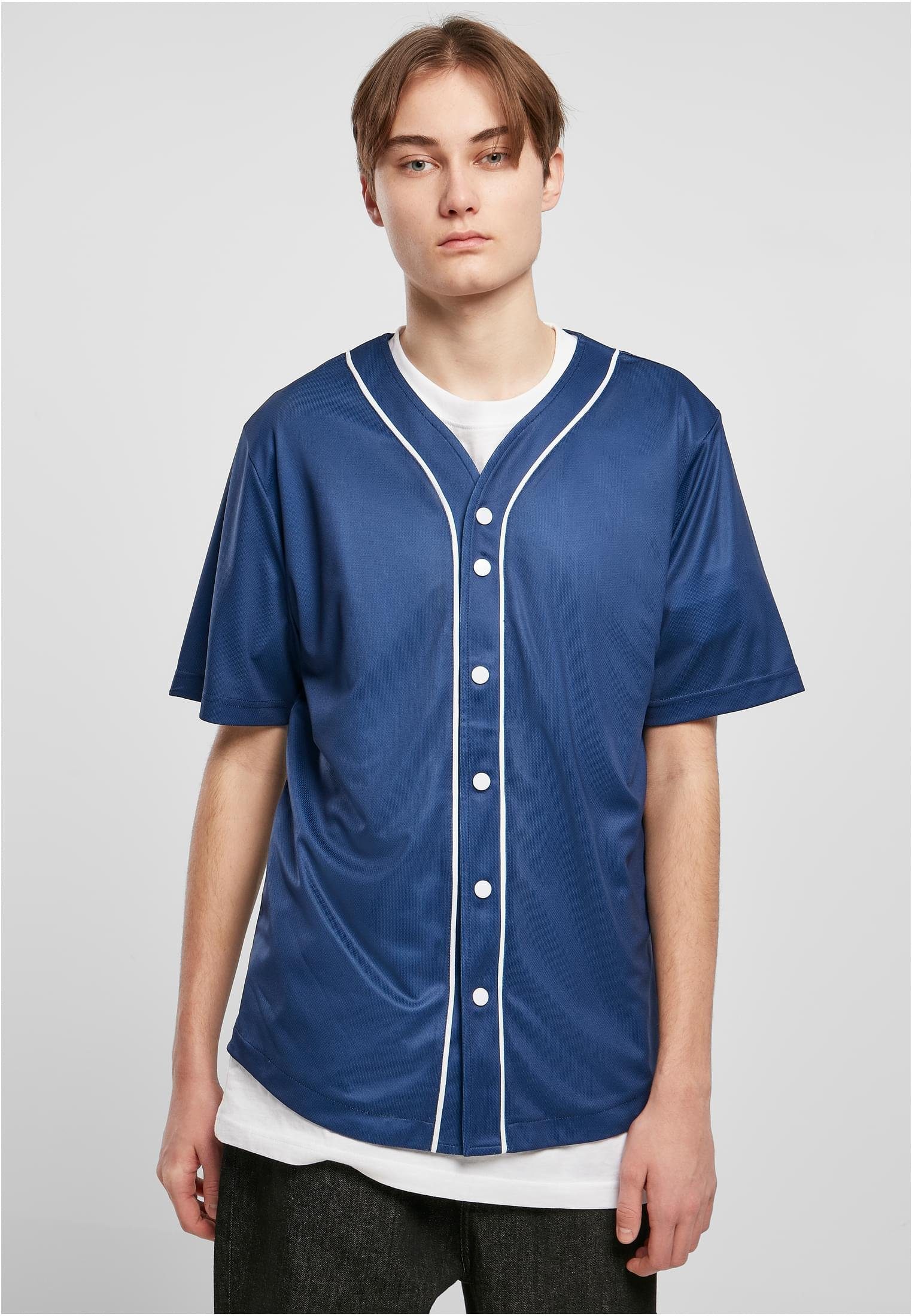 URBAN CLASSICS T-Shirt Herren Baseball Mesh Jersey (1-tlg) spaceblue/white