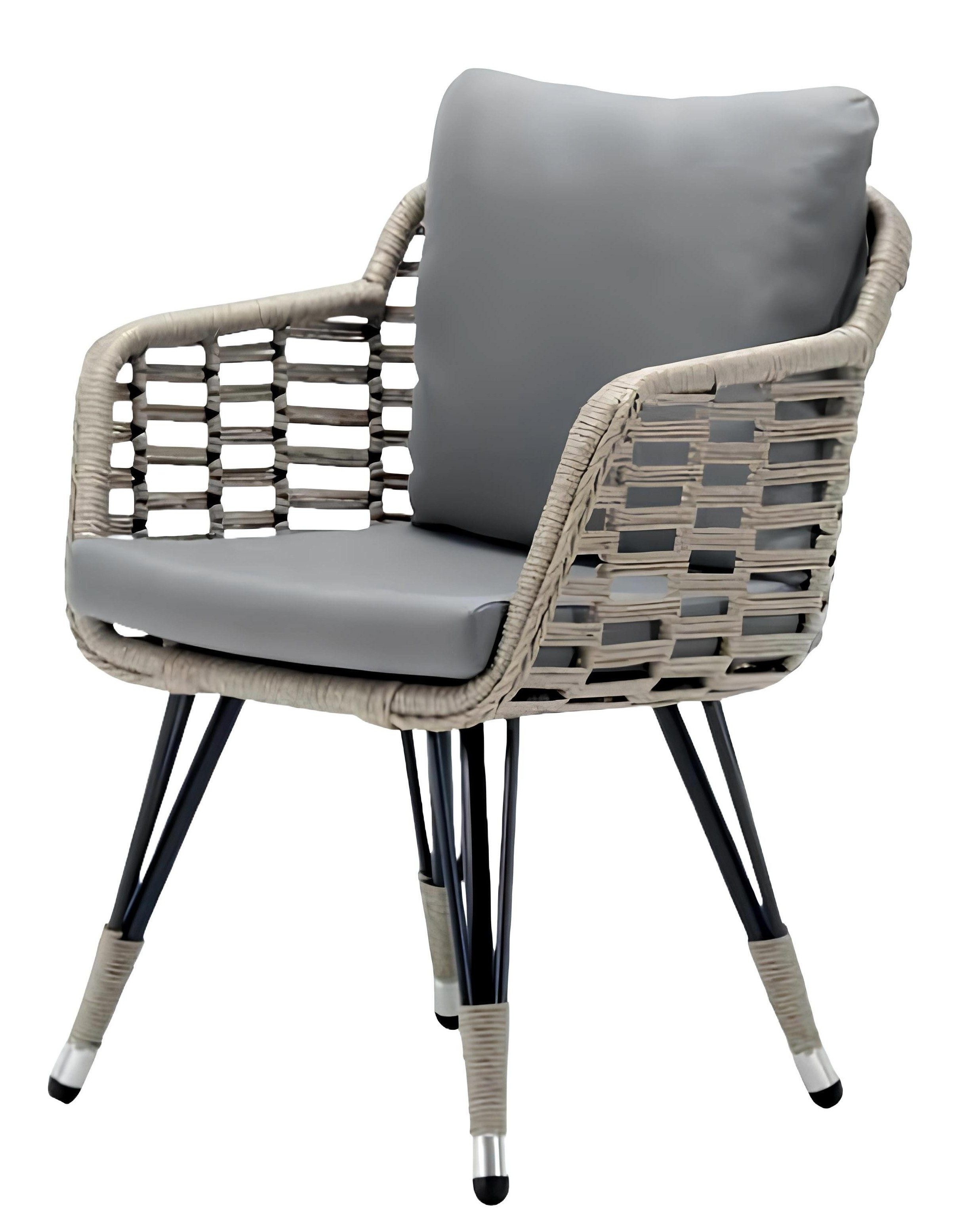 Xlmoebel Gartensessel Eleganter Sessel in Grau im modernen Rattan-Design (Sessel), Hergestellt in Europa