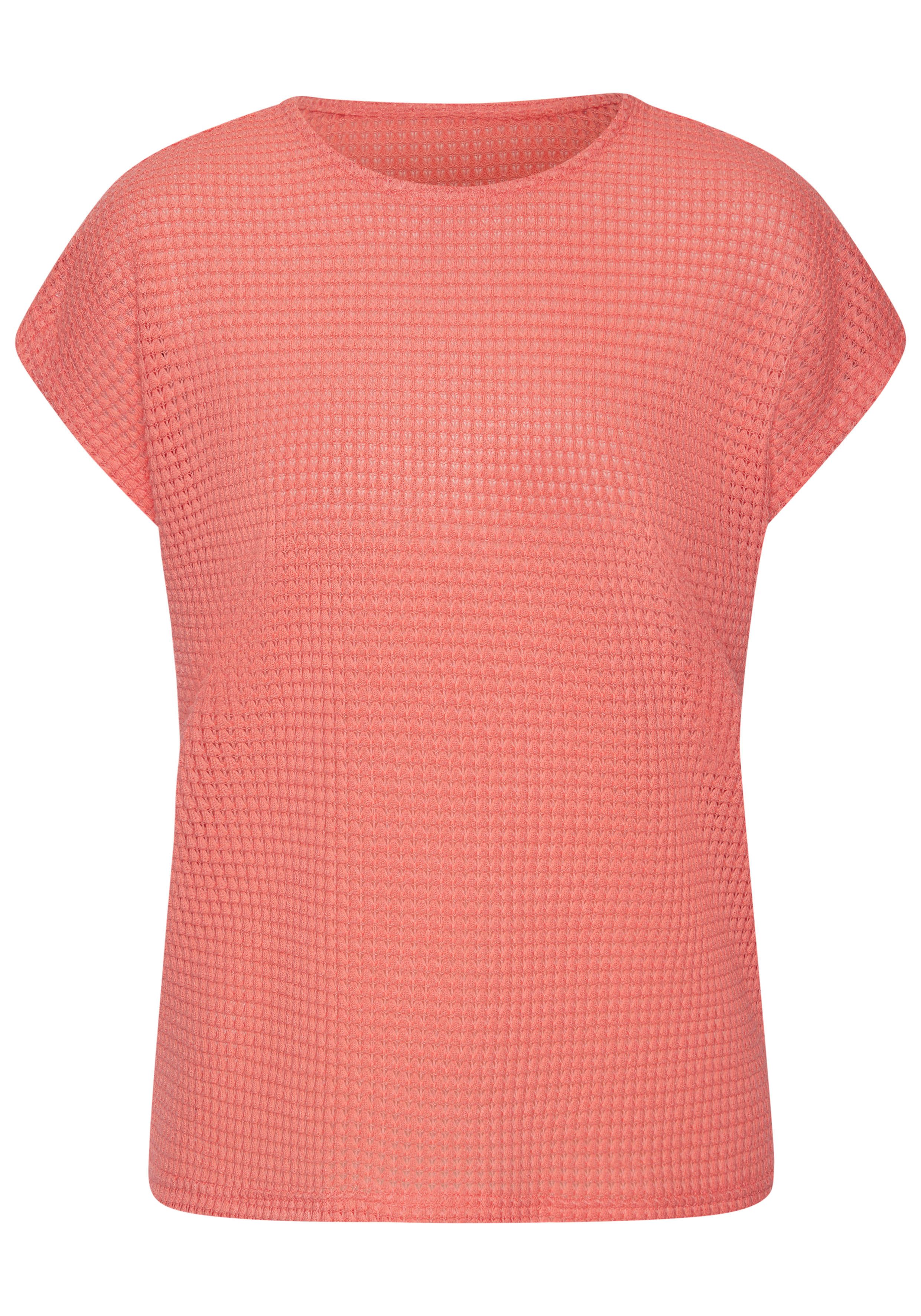 Vivance by Lascana Kurzarmshirt mit Waffelstruktur (2er-Pack) aus bügelfreier Strickqualität – Bild 4 von 5