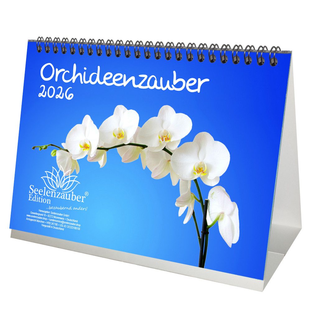 Seelenzauber Tischkalender Orchideenzauber DIN A5 Tischkalender für 2026 Orchideen und Blüten