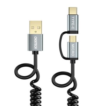 Choetech 2in1 Kabel USB - USB Typ C / Micro USB 1.2m Kabel Schwarz USB-Adapter
