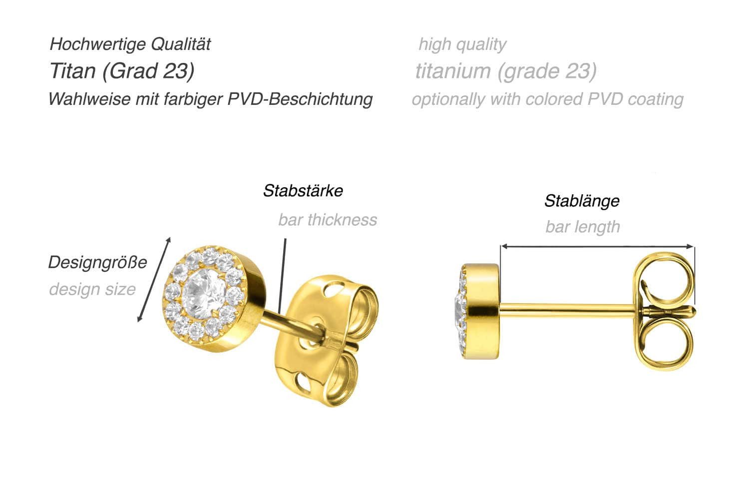 FILANGO Paar Ohrstecker Titan Ohrstecker KRISTALLDISC (Ohrstecker, 1-tlg) – Bild 2 von 3