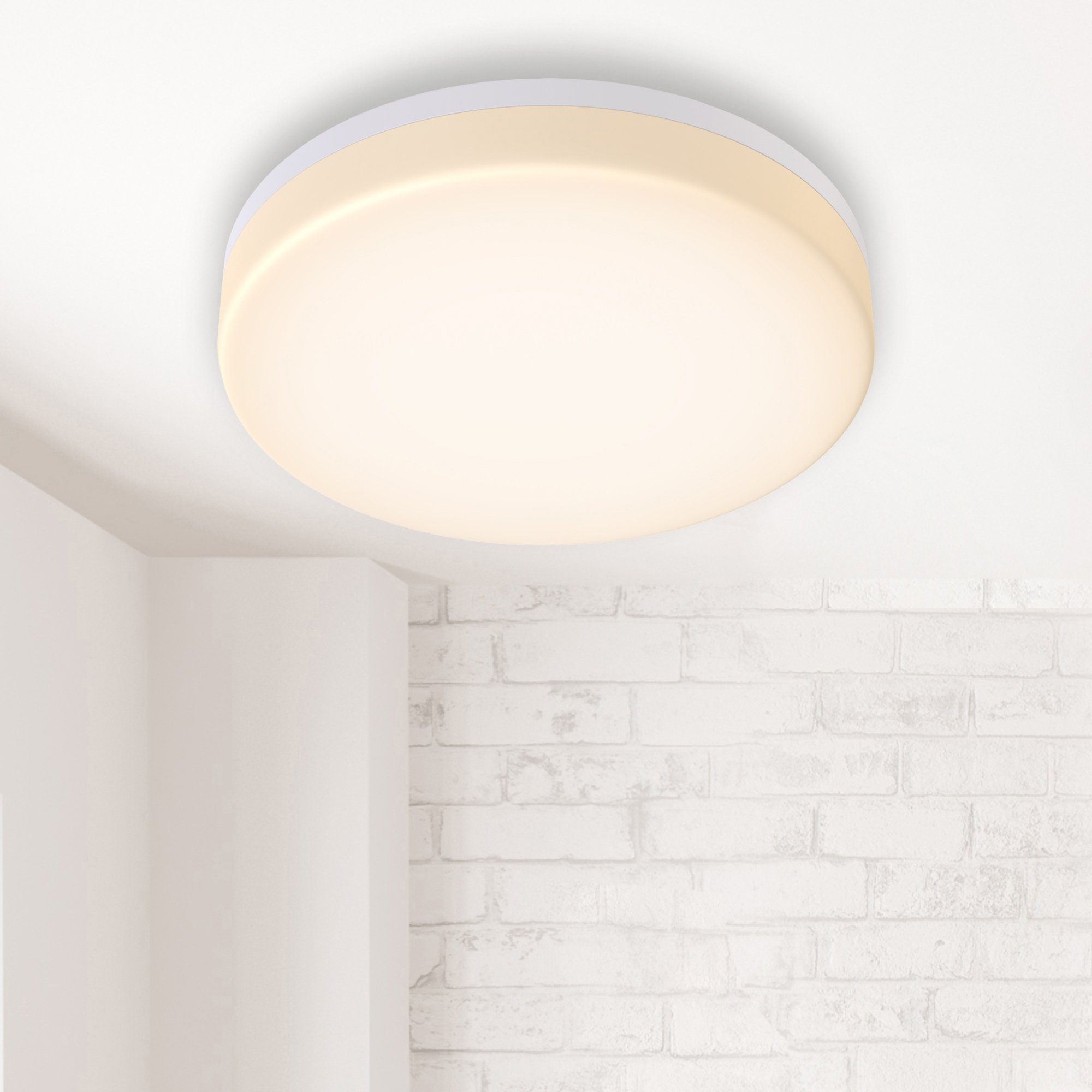 B.K.Licht LED Deckenleuchte, LED fest integriert, Warmweiß, Deckenlampe,  13W 1500lm, IP54, Badezimmer-Leuchte, Küche, Flur
