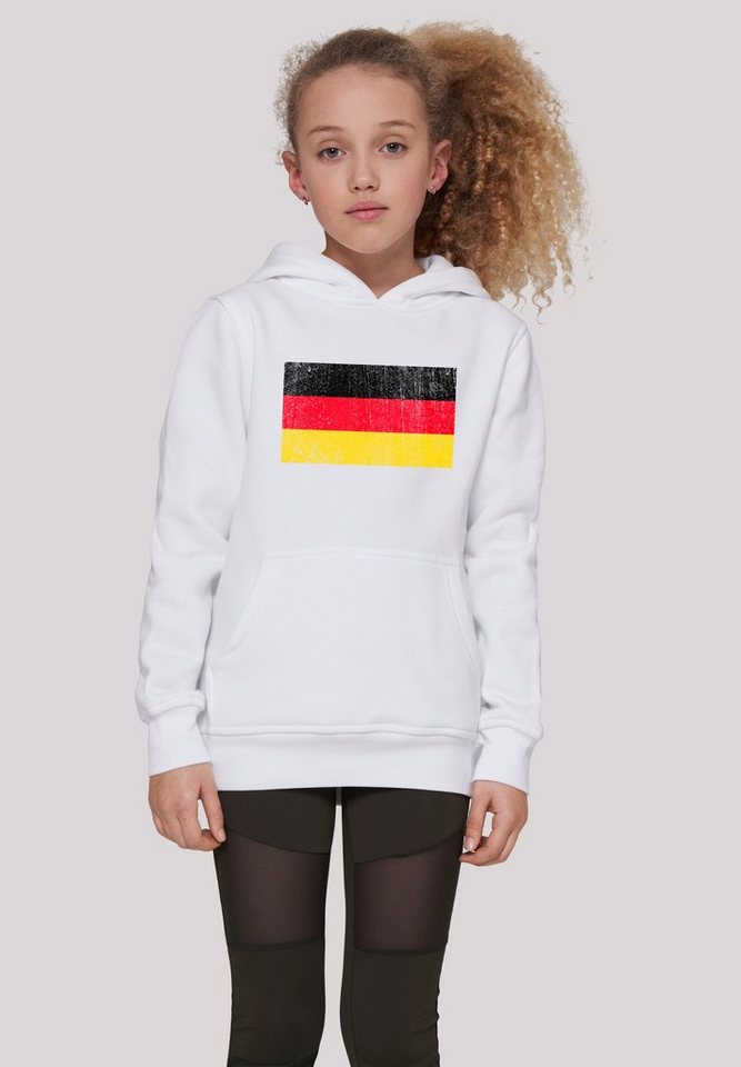 F4NT4STIC Kapuzenpullover Germany Deutschland Flagge distressed Print, Das  Model ist 145 cm groß und trägt Größe 145/152