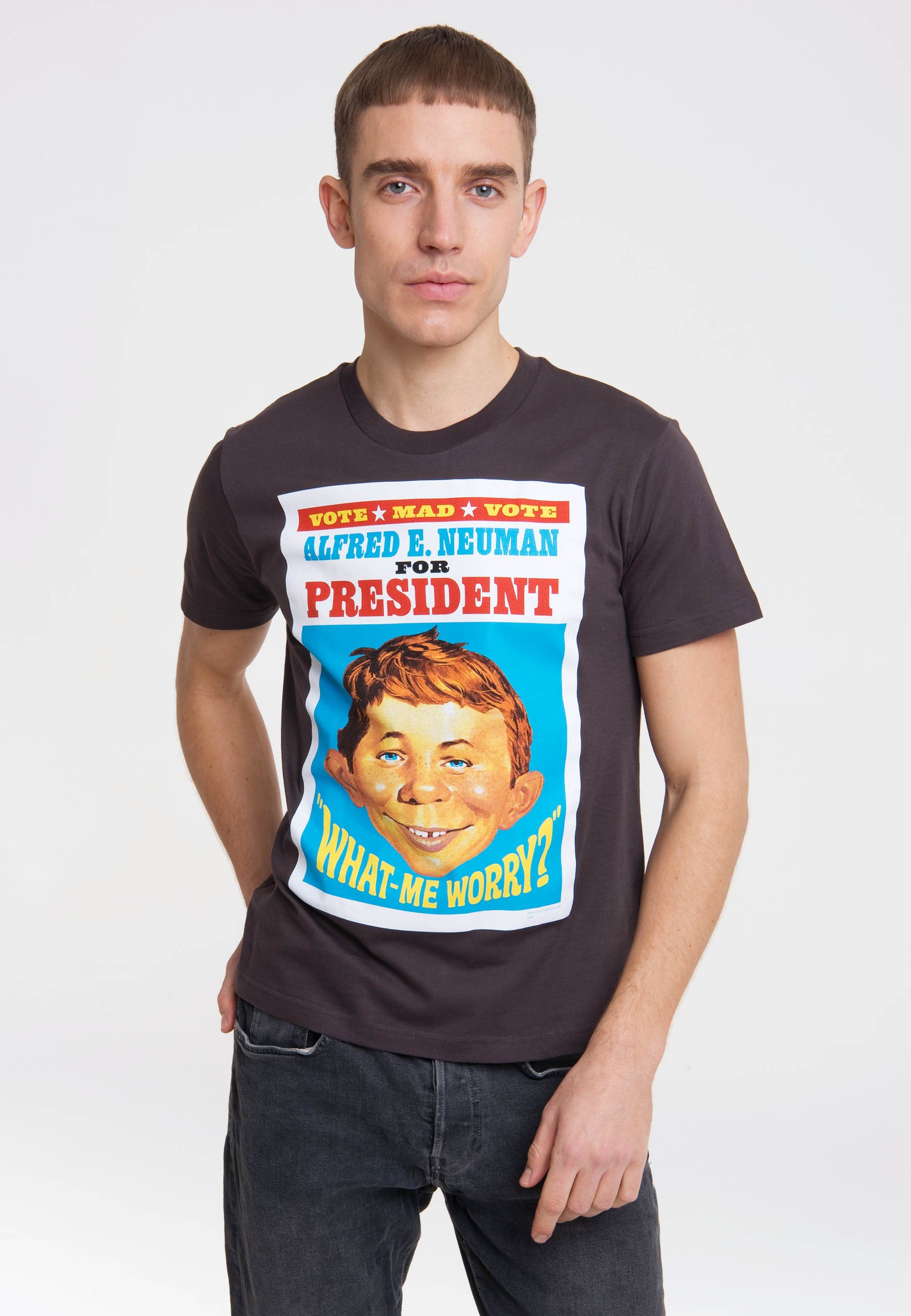 LOGOSHIRT T-Shirt Mad For President mit - E. Neuman-Motiv Alfred