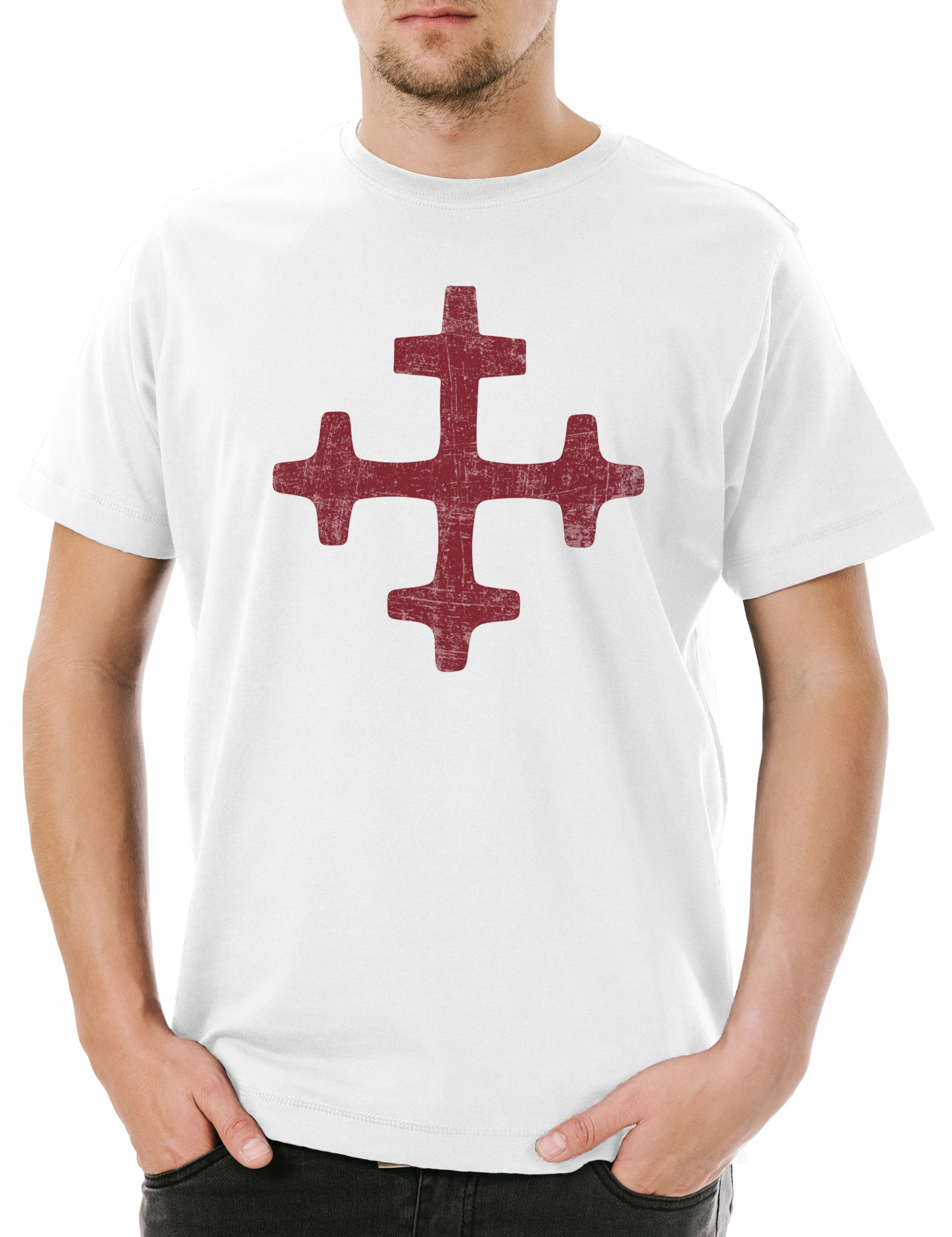 Print-Shirt Latvian Dievturity Symbol Herren T-Shirt Sign Zeichen Logo Lettland