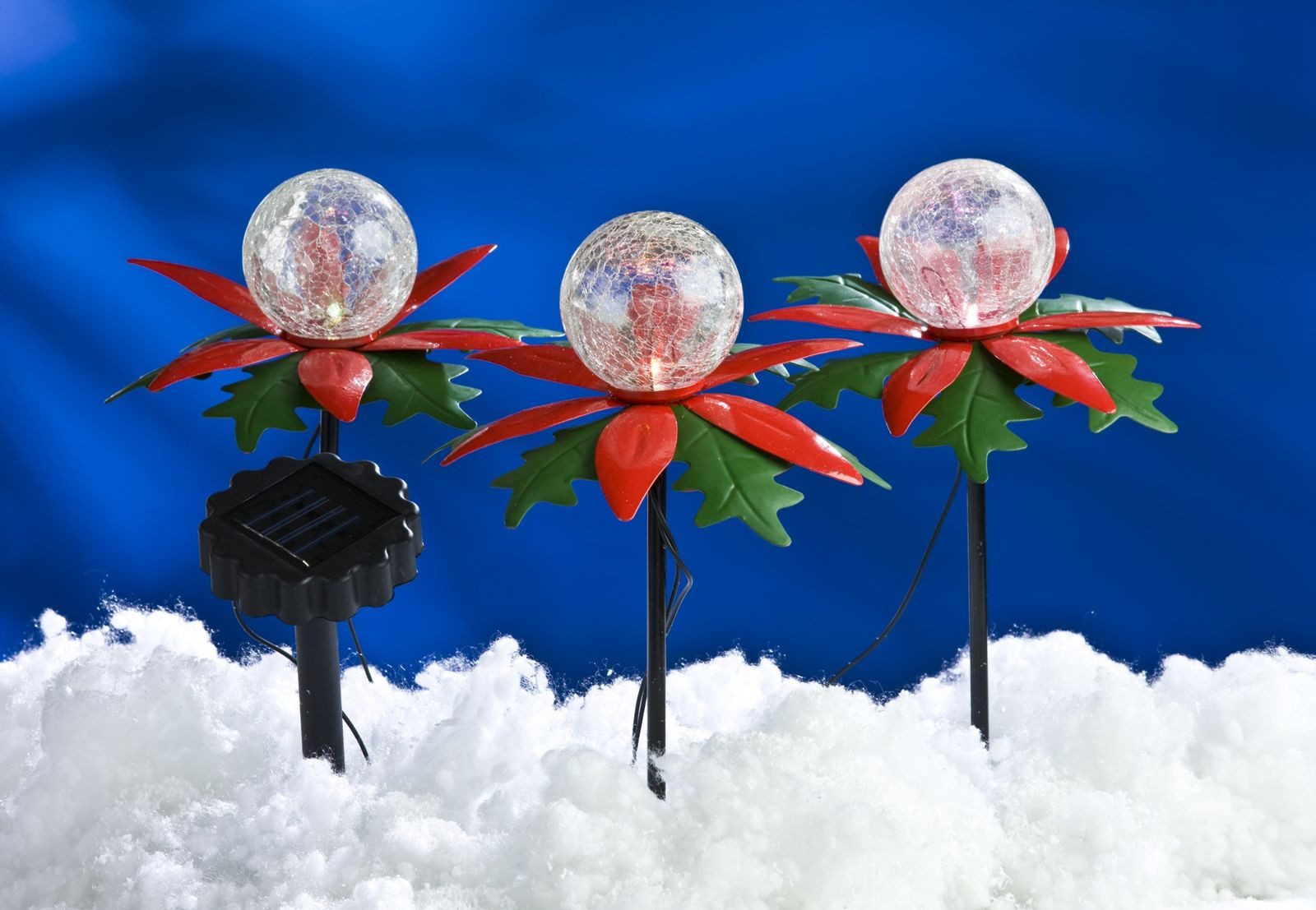 BURI Blumentopf LED Solar Gartendeko Blumenkasten Laterne Solarleuchte Lichterkette