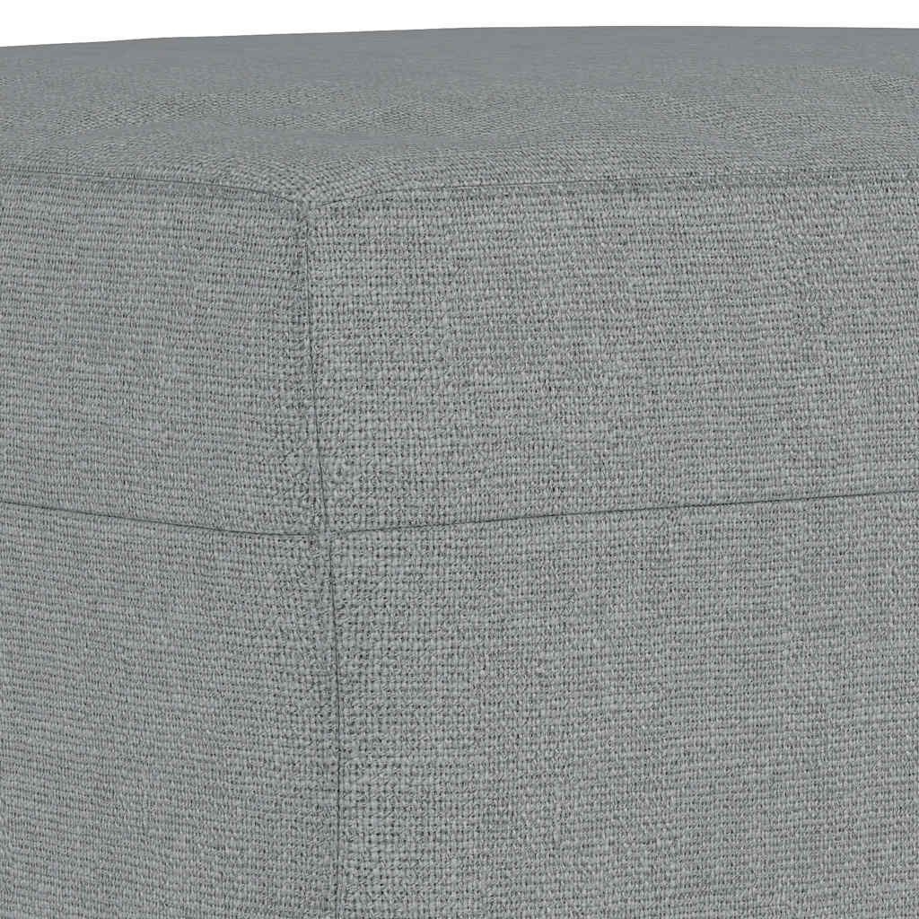 vidaXL Sofa 3-tlg. Sofagarnitur mit Kissen Hellgrau Stoff
