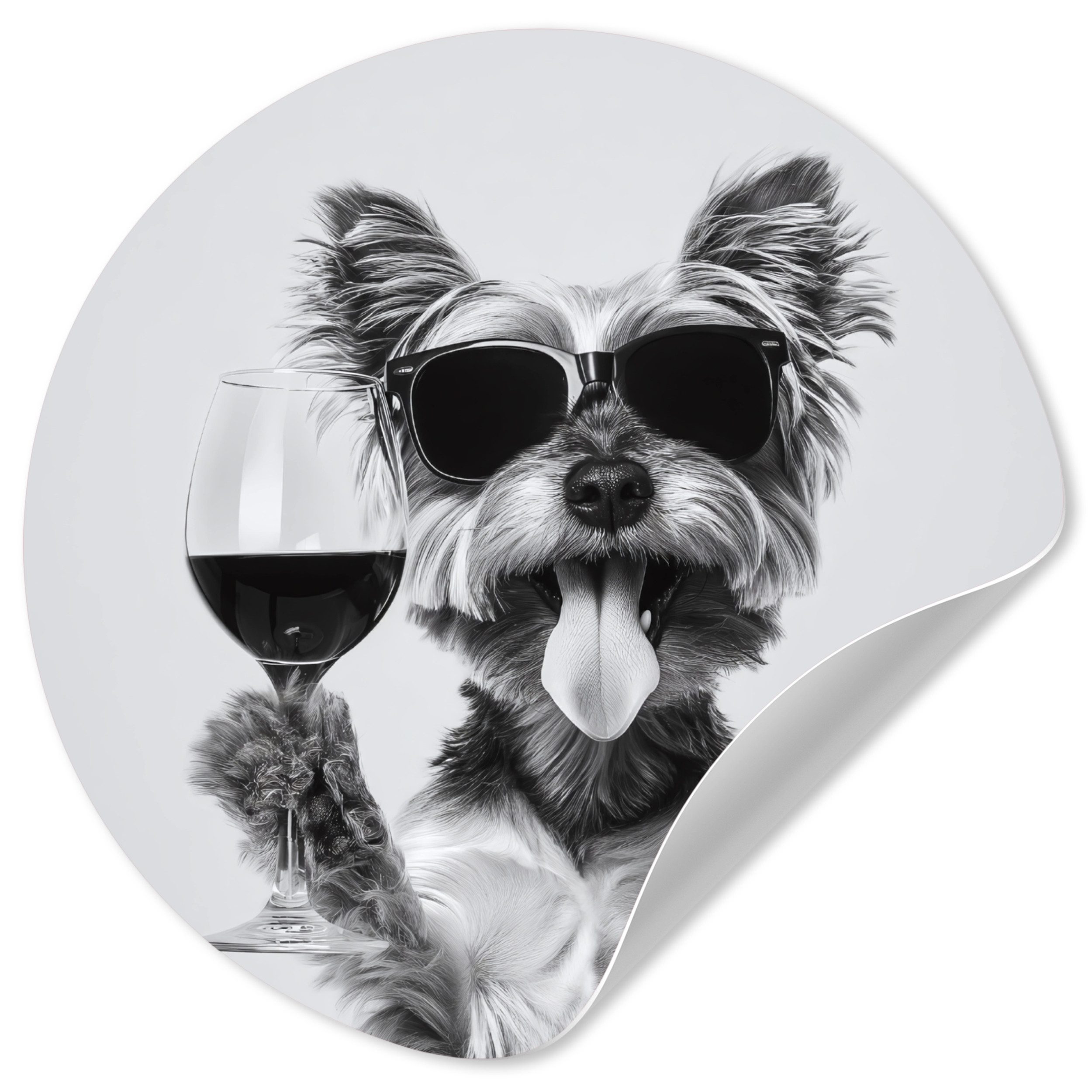 MuchoWow Wandsticker Hund - Weinglas - günstig online kaufen