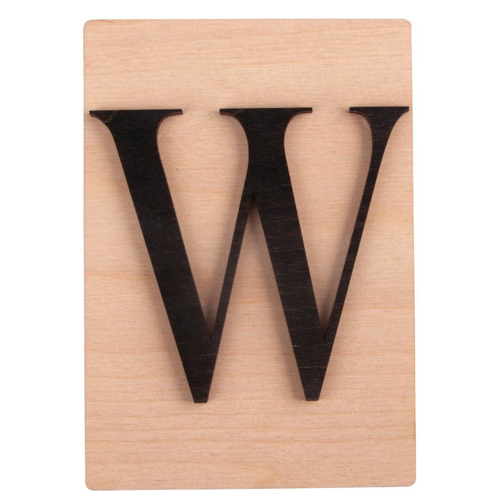 10,5x14,8cm Rayher FSC W schwarz Holz Buchstabe Deko-Buchstaben