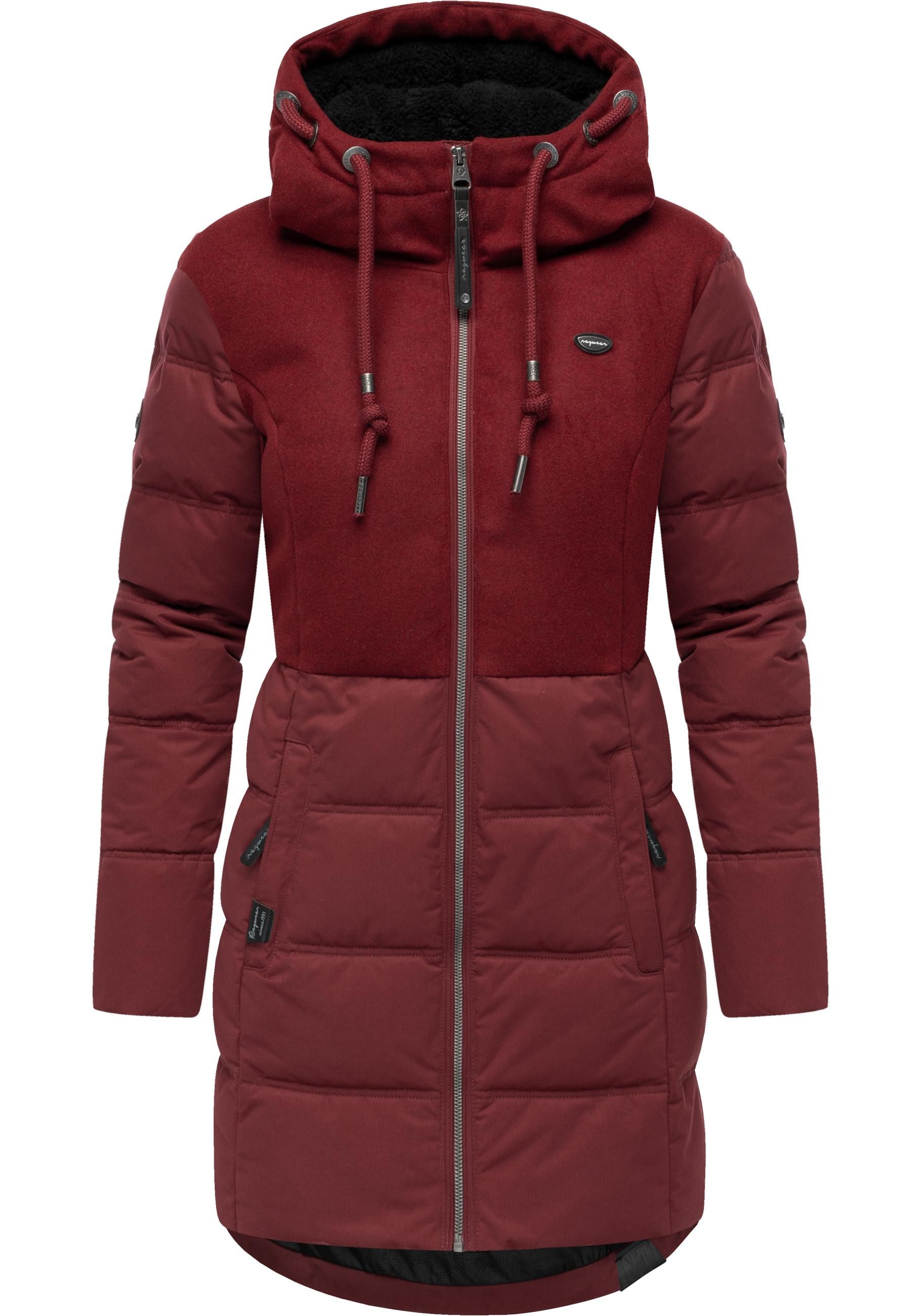 Ragwear Winterjacke Ashani Block Intl. stylischer Winterparka mit gefütterter Kapuze