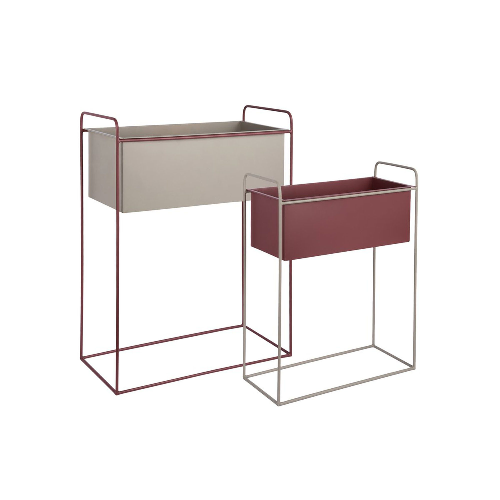 Present Time Blumenkasten 2er Set Pflanzständer Metall rechteckig mit Blumenkästen (2 St., 2er Set), für Topfpflanzen und Kräuter