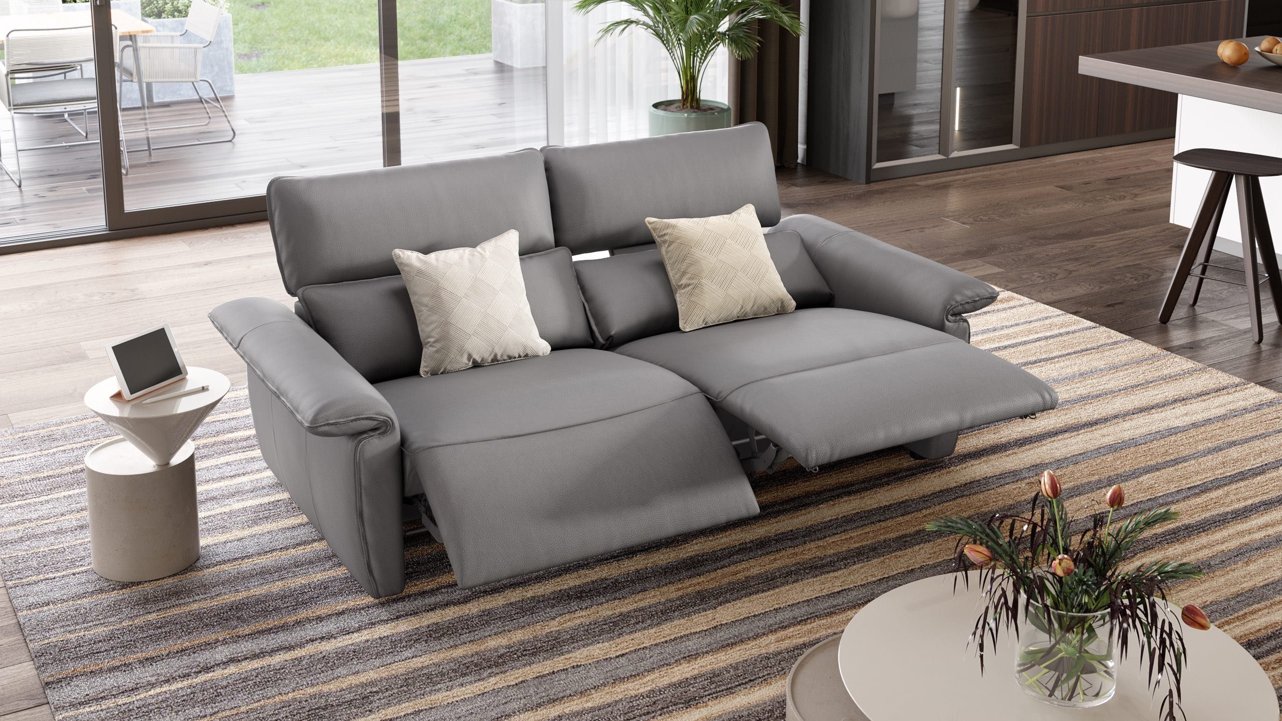 Sofanella 3-Sitzer Leder MERIDA, Relaxcouch, Designersofa, Designer Sofa, 3er Couch, Sofagarnitur