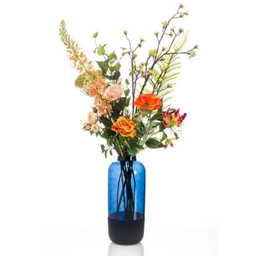 Kunstrasen Künstlicher Blumenstrauß Happy Orange XL, Emerald, Höhe: 109 mm