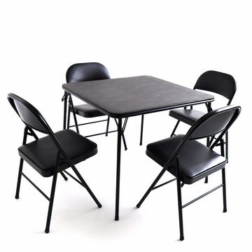 Stalwart Klappstuhl Gästestuhl bis 130 kg klappbar schwarz für Gäste und Veranstaltungen (4er Set), gepolster, vormontiert, stabil