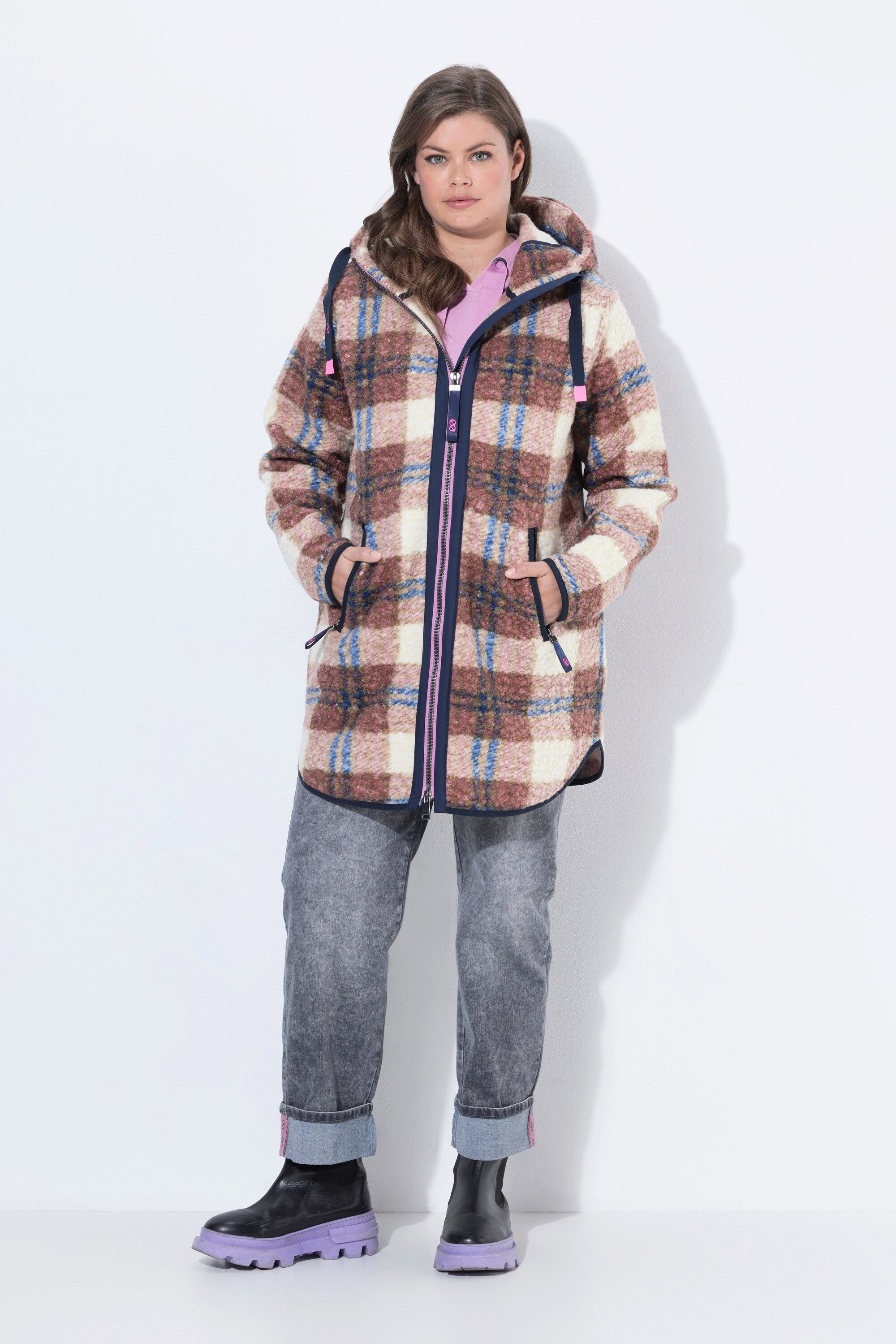 Laurasøn Wolljacke Karojacke Kapuze 2-Wege-Zipper