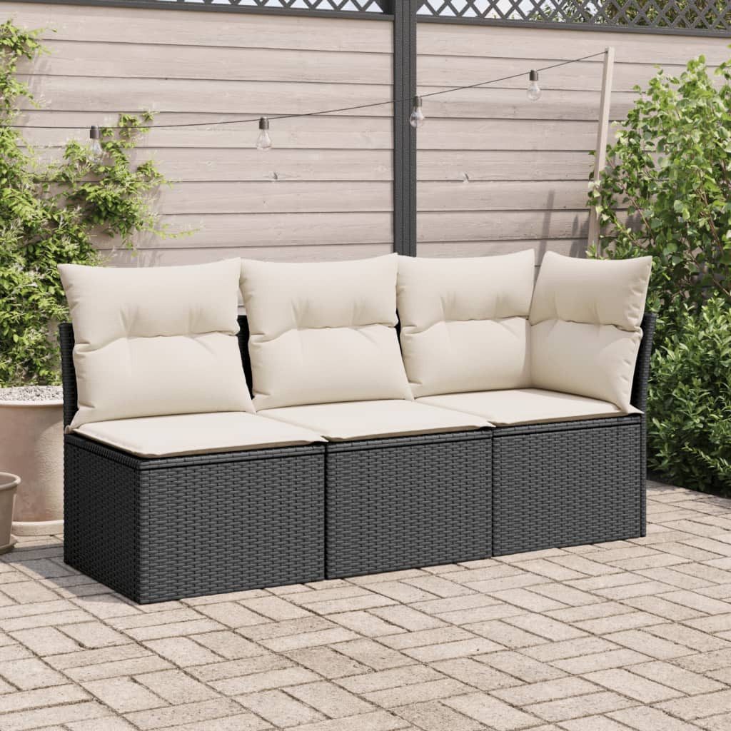 vidaXL Loungesofa Gartensofa mit Kissen 3-Sitzer günstig online kaufen