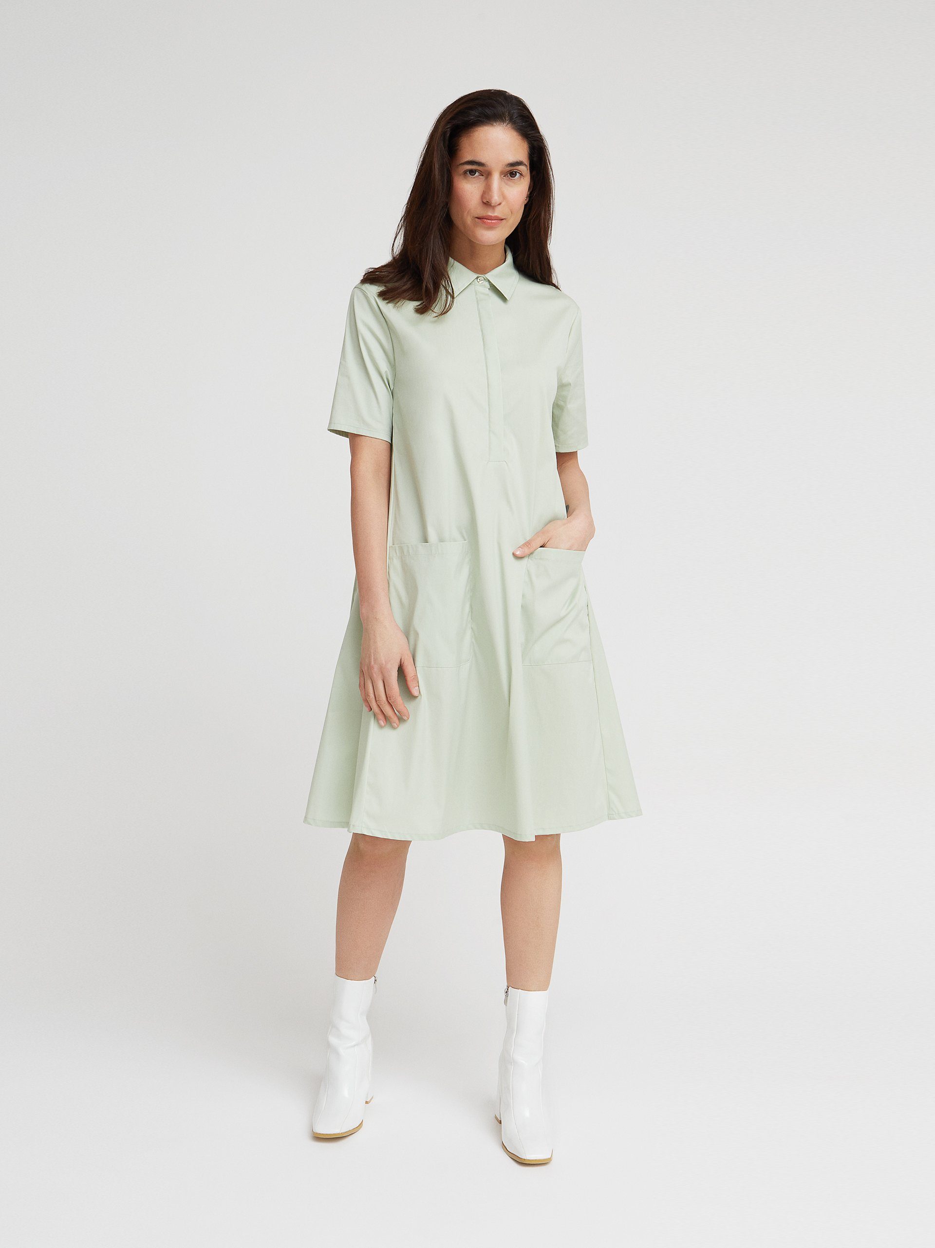 Va bene Blusenkleid Hemdblusenkleid Pippa Minze | Blusenkleider